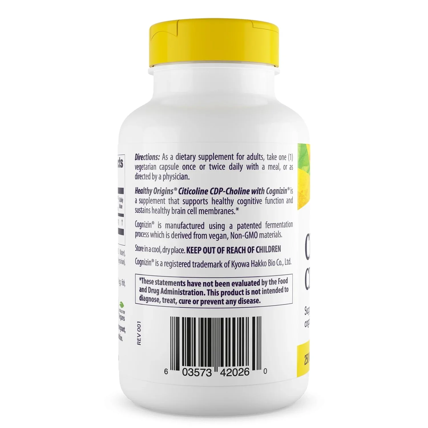 Healthy Origins Cognizin Citicoline 250 mg – Memory Support, CDP Choline (Non-GMO, Vegan, Gluten-Free) – 150 Veggie Capsules - Image 10