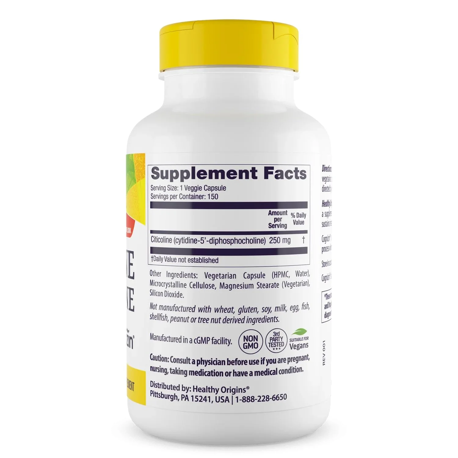 Healthy Origins Cognizin Citicoline 250 mg – Memory Support, CDP Choline (Non-GMO, Vegan, Gluten-Free) – 150 Veggie Capsules - Image 11