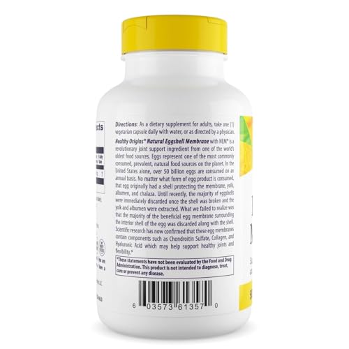 Healthy Origins Eggshell Membrane 500 mg (NEM) – Joint Support, Non-GMO, Gluten Free, 120 Veggie Caps - Image 3