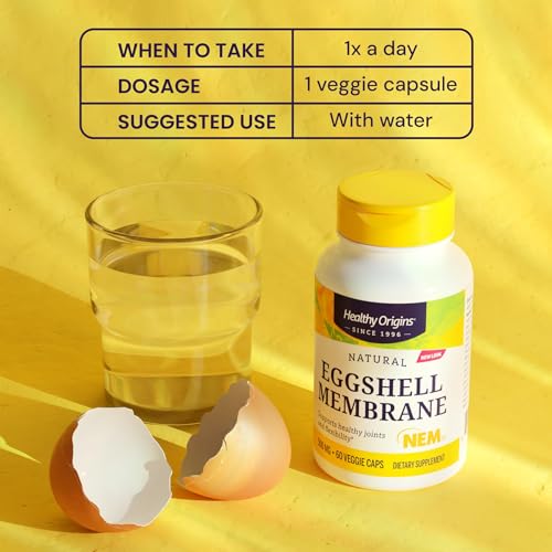 Healthy Origins Eggshell Membrane 500 mg (NEM) – Joint Support, Non-GMO, Gluten Free, 120 Veggie Caps - Image 5