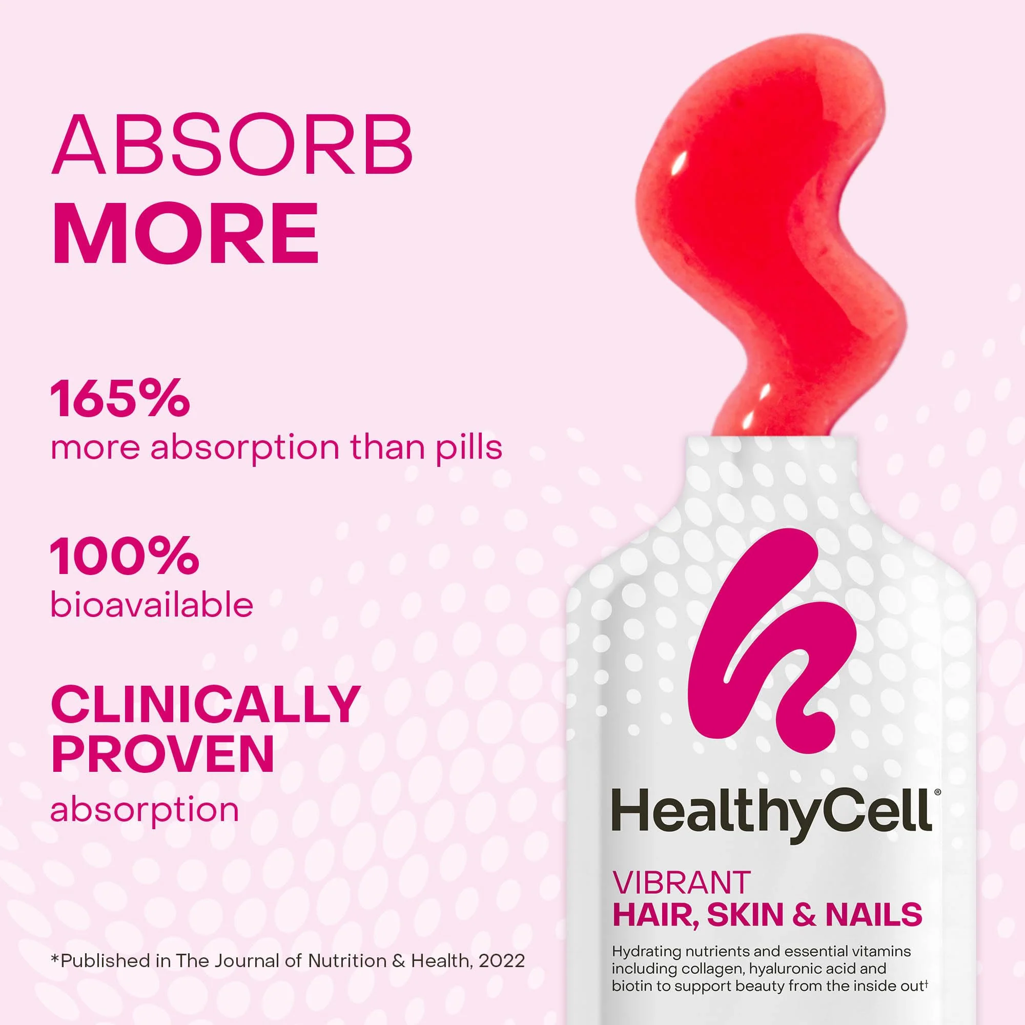 HealthyCell Vibrant Hair, Skin & Nails Daily MicroGel – Hydrating Nutrients - Image 3