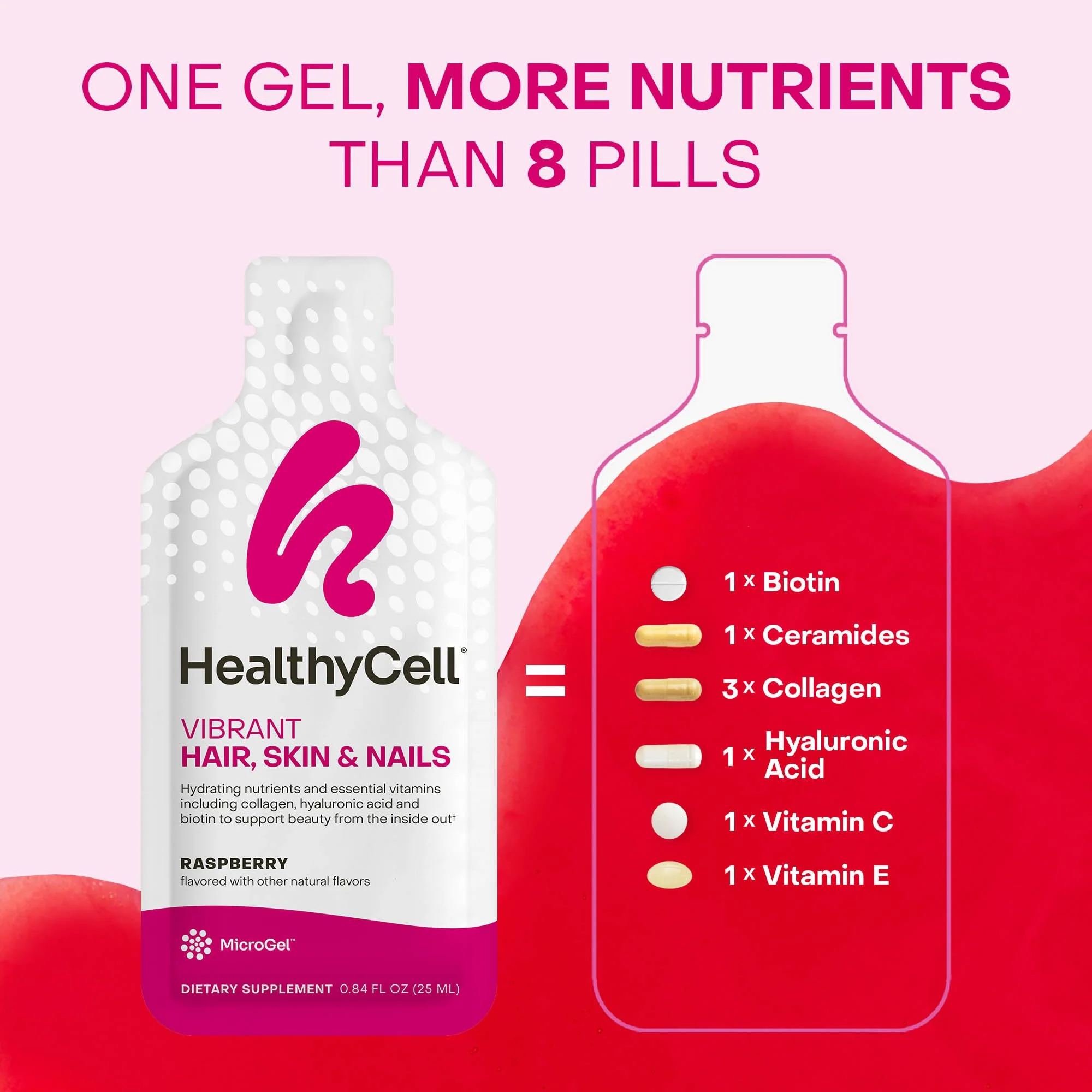 HealthyCell Vibrant Hair, Skin & Nails Daily MicroGel – Hydrating Nutrients - Image 4