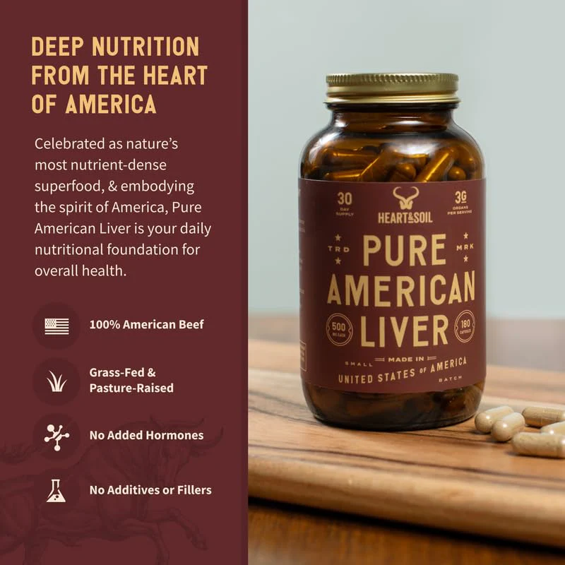 HEART & SOIL Beef Liver Capsules – 3000mg, Grass-Fed, 180 Capsules, Made in USA - Image 10