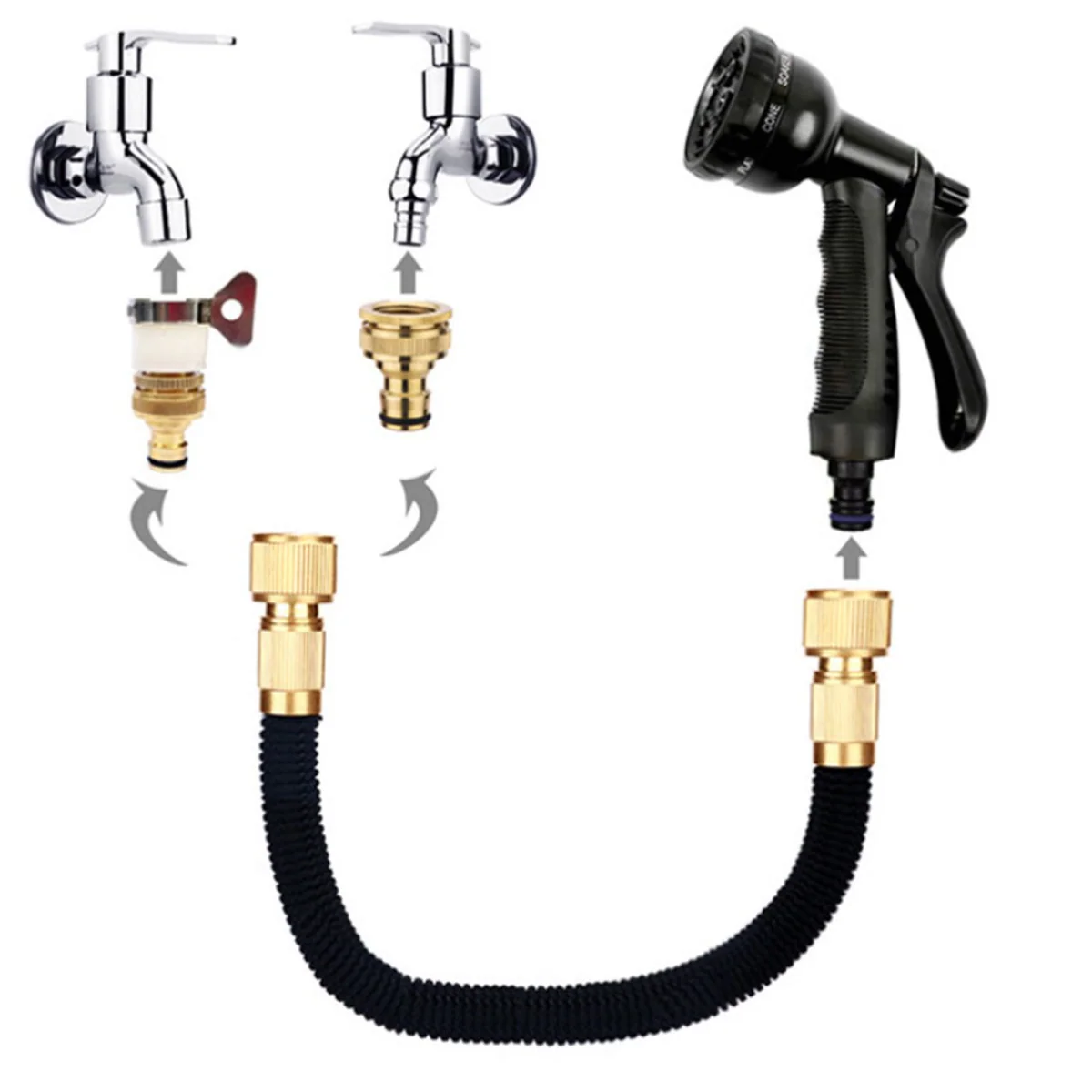 Heavy Duty 100FT Expandable Garden Hose Pipe Flexible With Water Spray Gun UK - Image 4