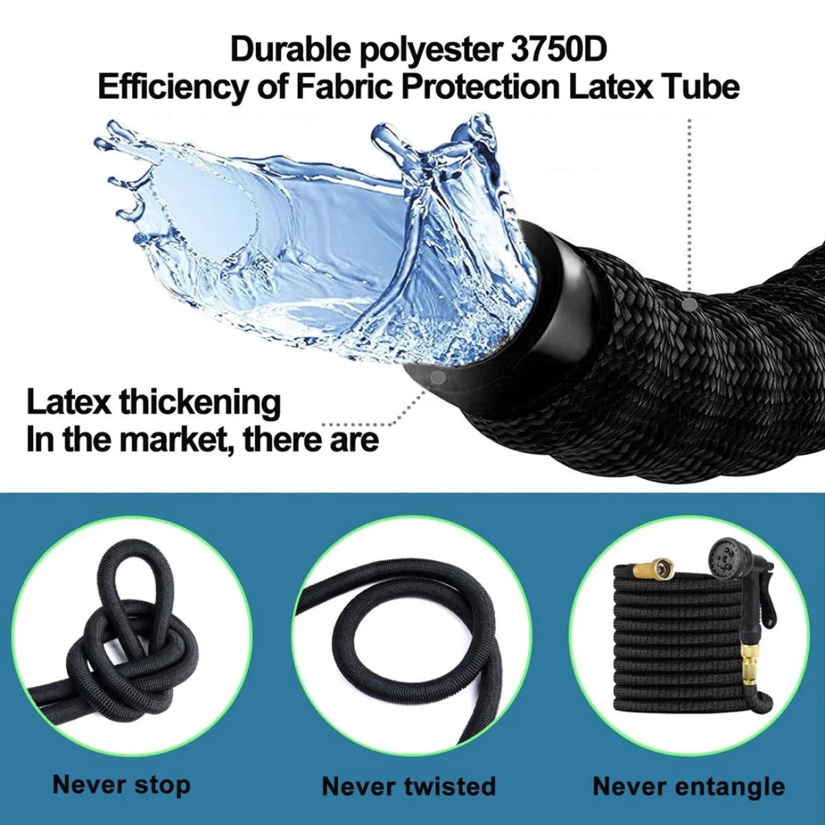 Heavy Duty 100FT Expandable Garden Hose Pipe Flexible With Water Spray Gun UK - Image 5