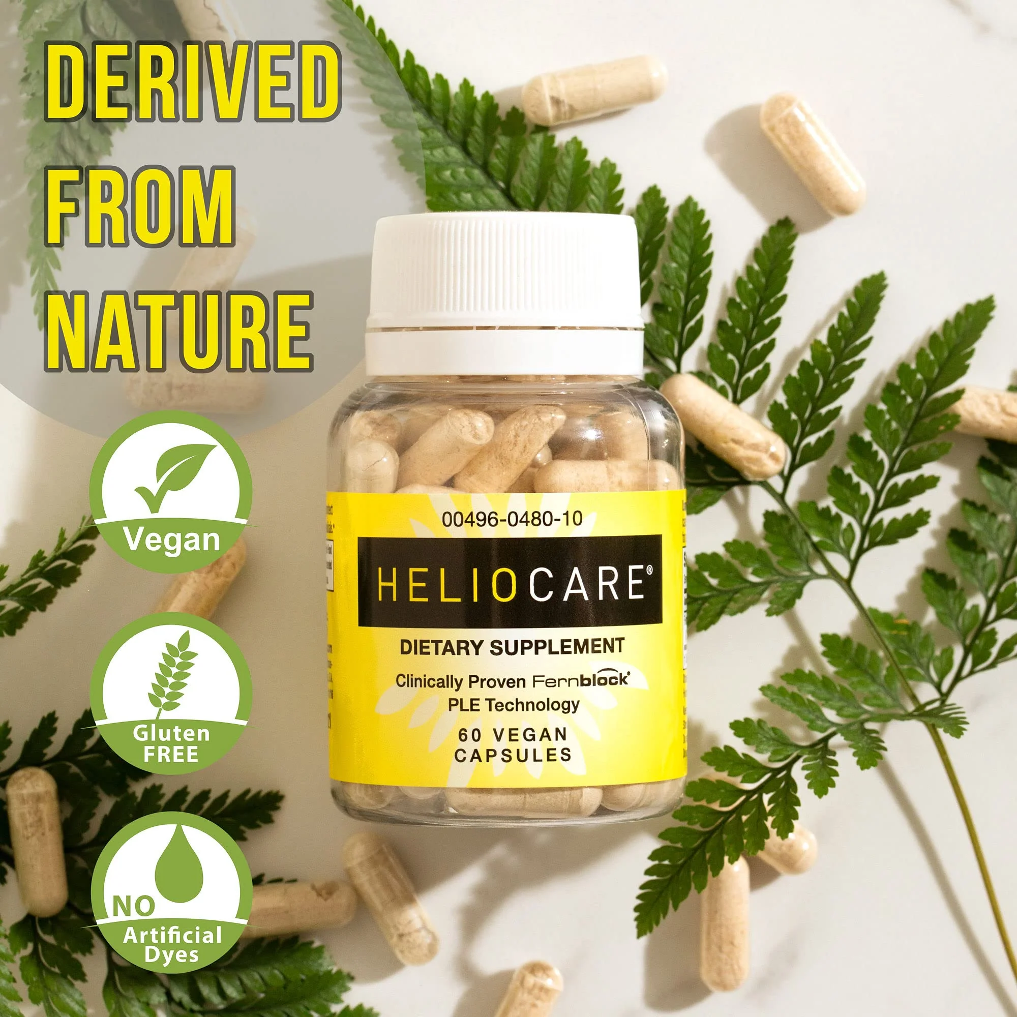 Heliocare Skin Care Dietary Supplement - 240mg Polypodium Leucotomos (PLE) with Fernblock – 60 Veggie Capsules - Image 4