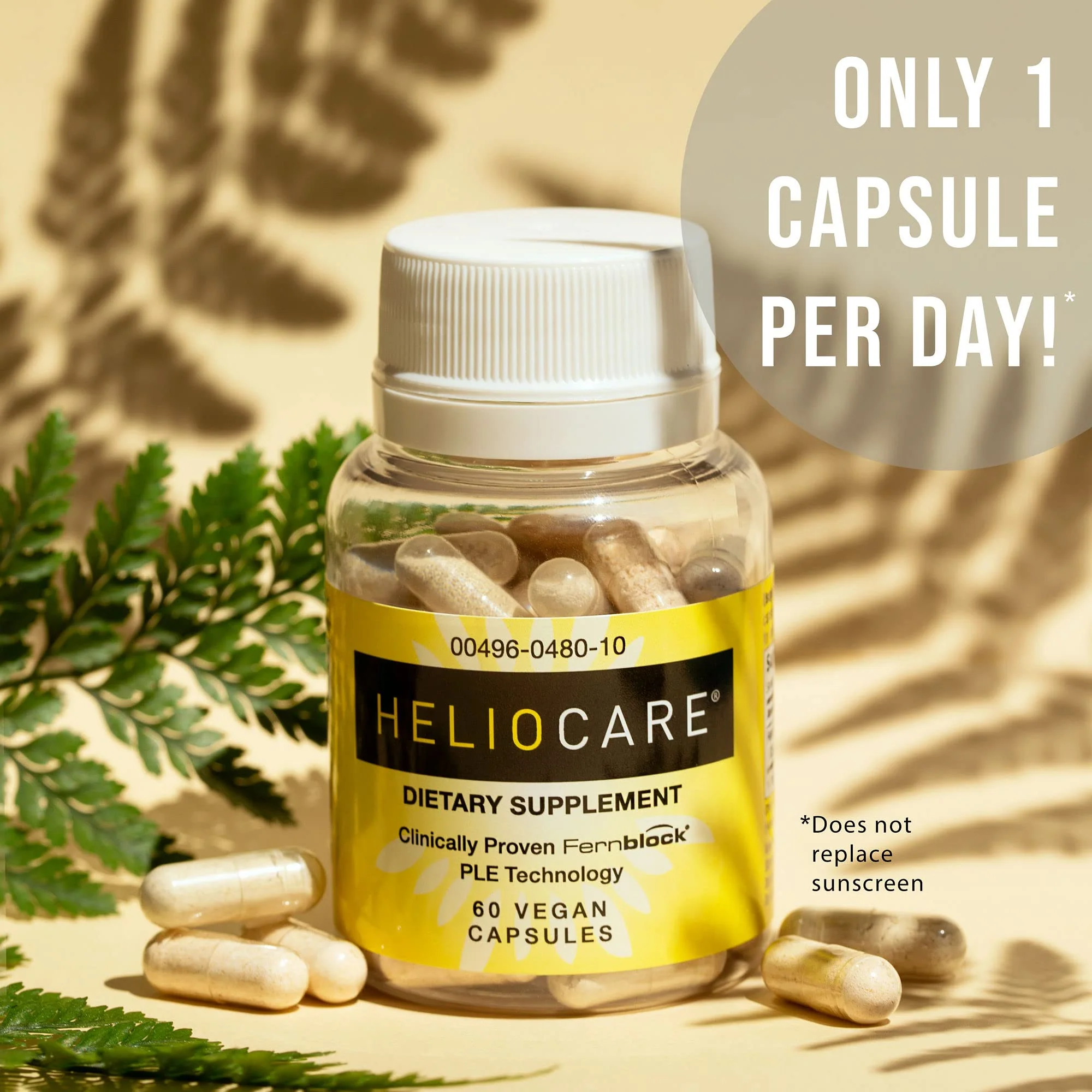 Heliocare Skin Care Dietary Supplement - 240mg Polypodium Leucotomos (PLE) with Fernblock – 60 Veggie Capsules - Image 5
