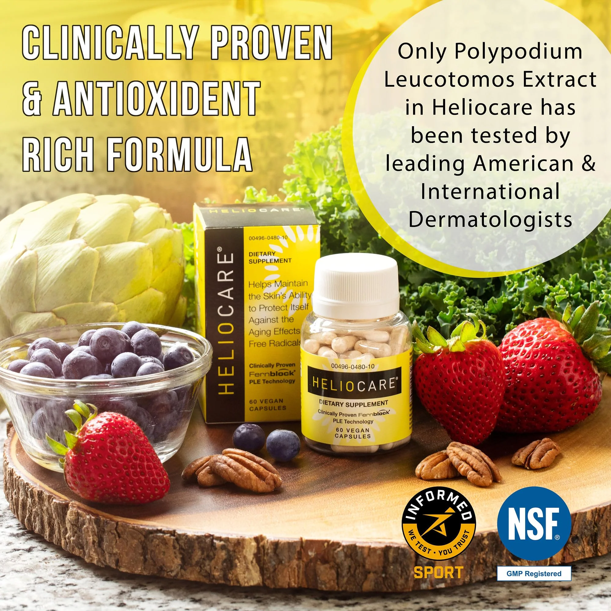 Heliocare Skin Care Dietary Supplement - 240mg Polypodium Leucotomos (PLE) with Fernblock – 60 Veggie Capsules - Image 6