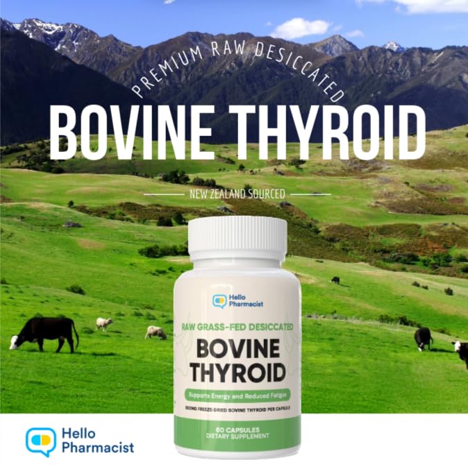 HelloPharmacist Raw Desiccated Bovine Thyroid 300mg Capsule – NZ Grass-Fed, Non-GMO, 60 Capsules - Image 10