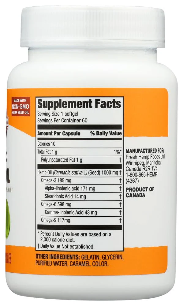 Hemp Seed Oil 1000mg, 60 Softgels – Pack of 4 | Omega-3 & 6 - Image 8