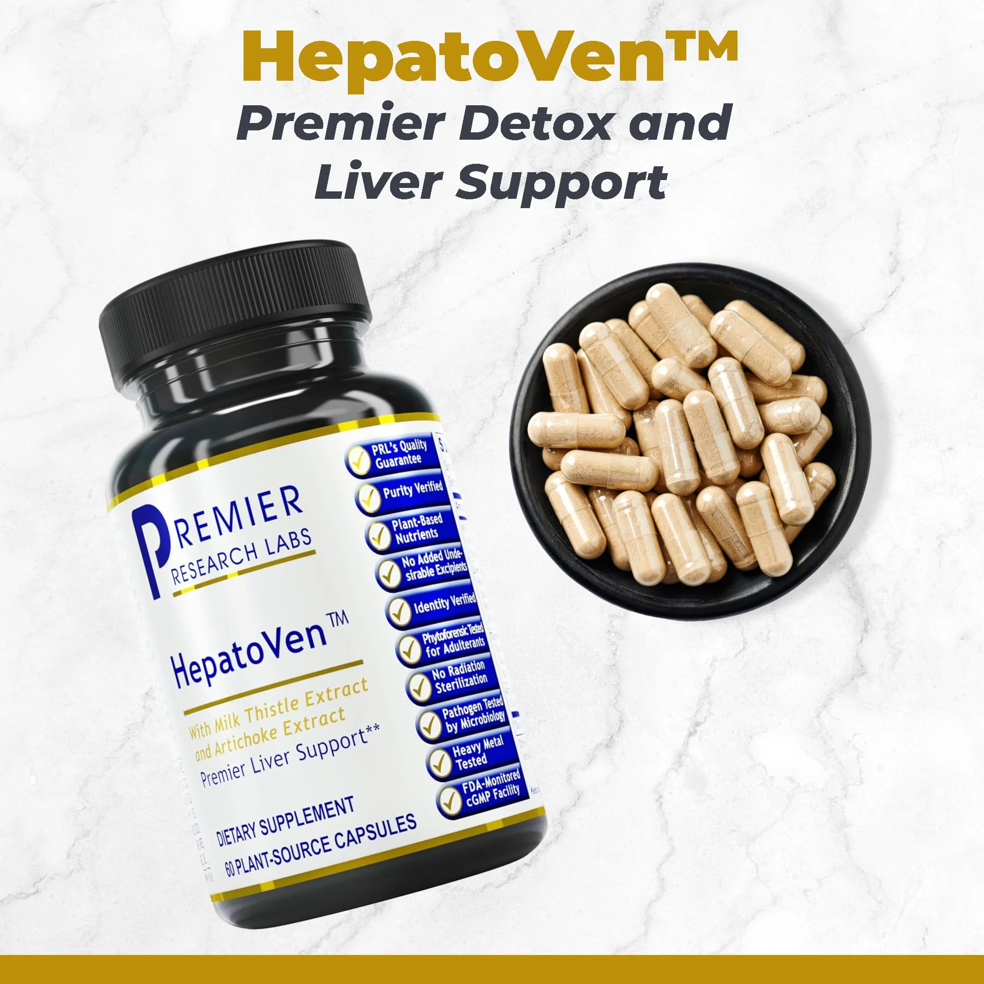 HepatoVen by Premier Research Labs - Milk Thistle Liver Support | 60 Veg Capsules - Image 2