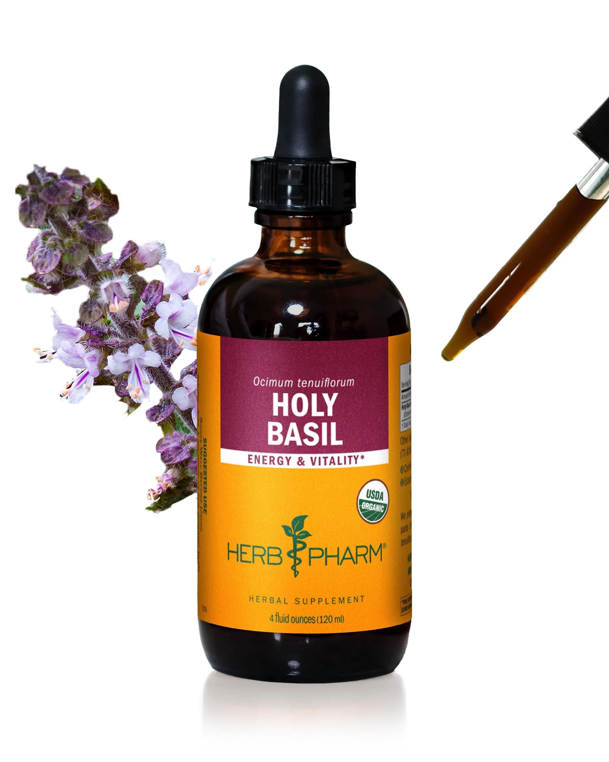 Herb Pharm Holy Basil (Tulsi) Liquid Extract – Certified Organic, Energy & Vitality (4 oz) - Image 8