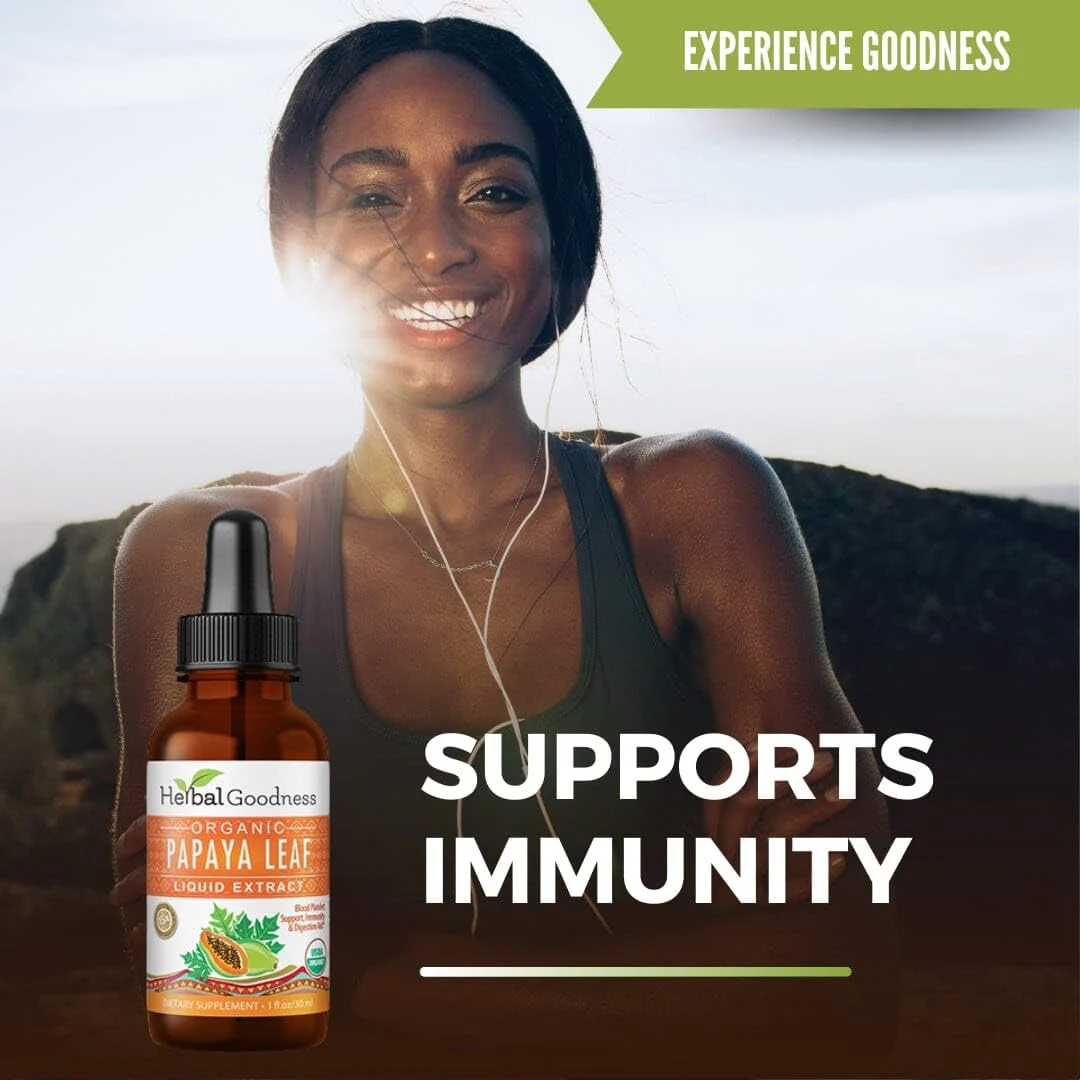 Herbal Goodness Papaya Leaf Extract 1oz – 15X Concentrated Organic Papaya Liquid - Image 14