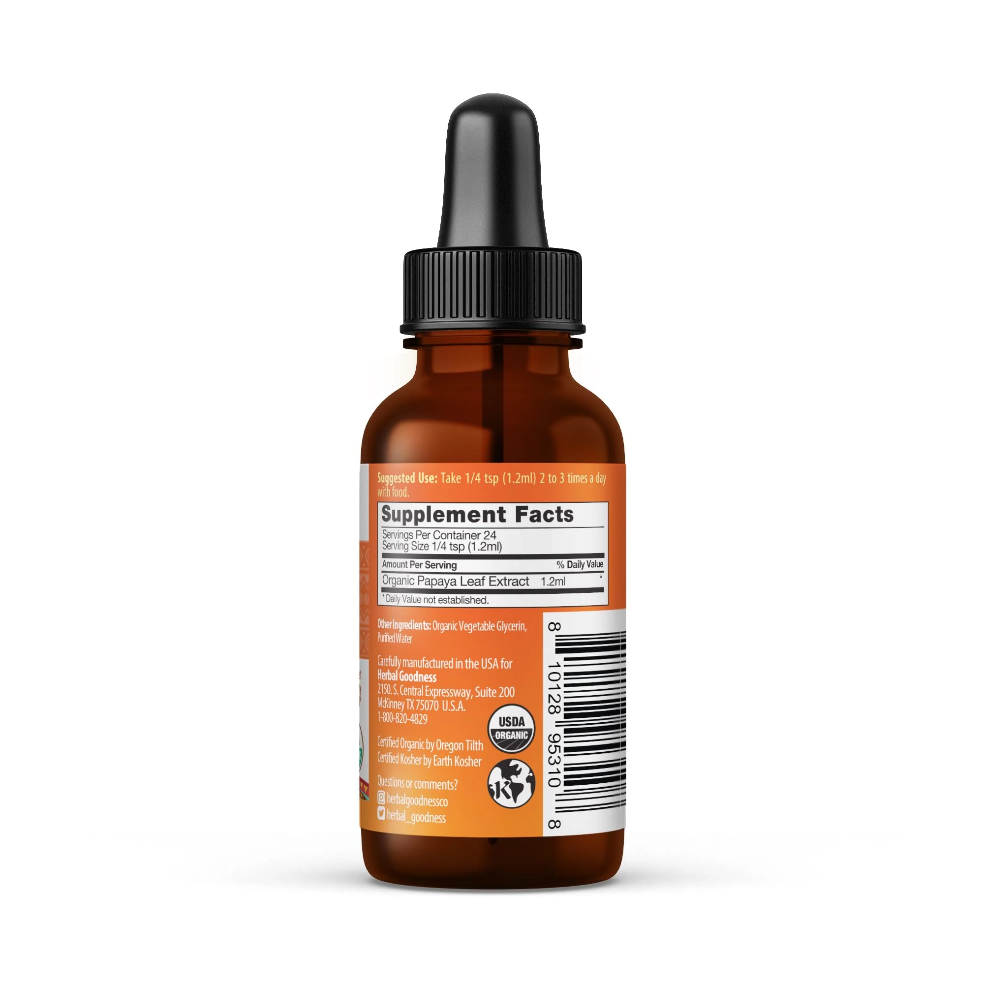 Herbal Goodness Papaya Leaf Extract 1oz – 15X Concentrated Organic Papaya Liquid - Image 3