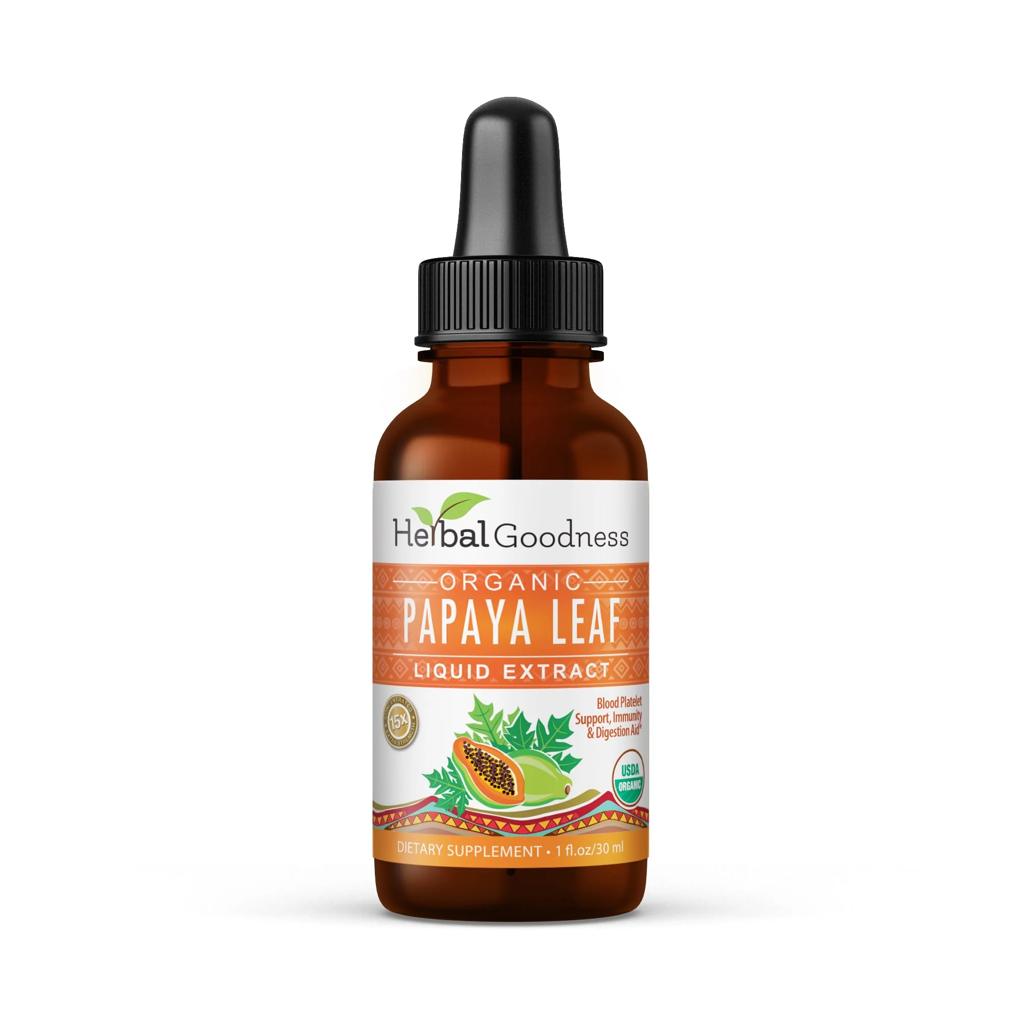 Herbal Goodness Papaya Leaf Extract 1oz – 15X Concentrated Organic Papaya Liquid - Image 9