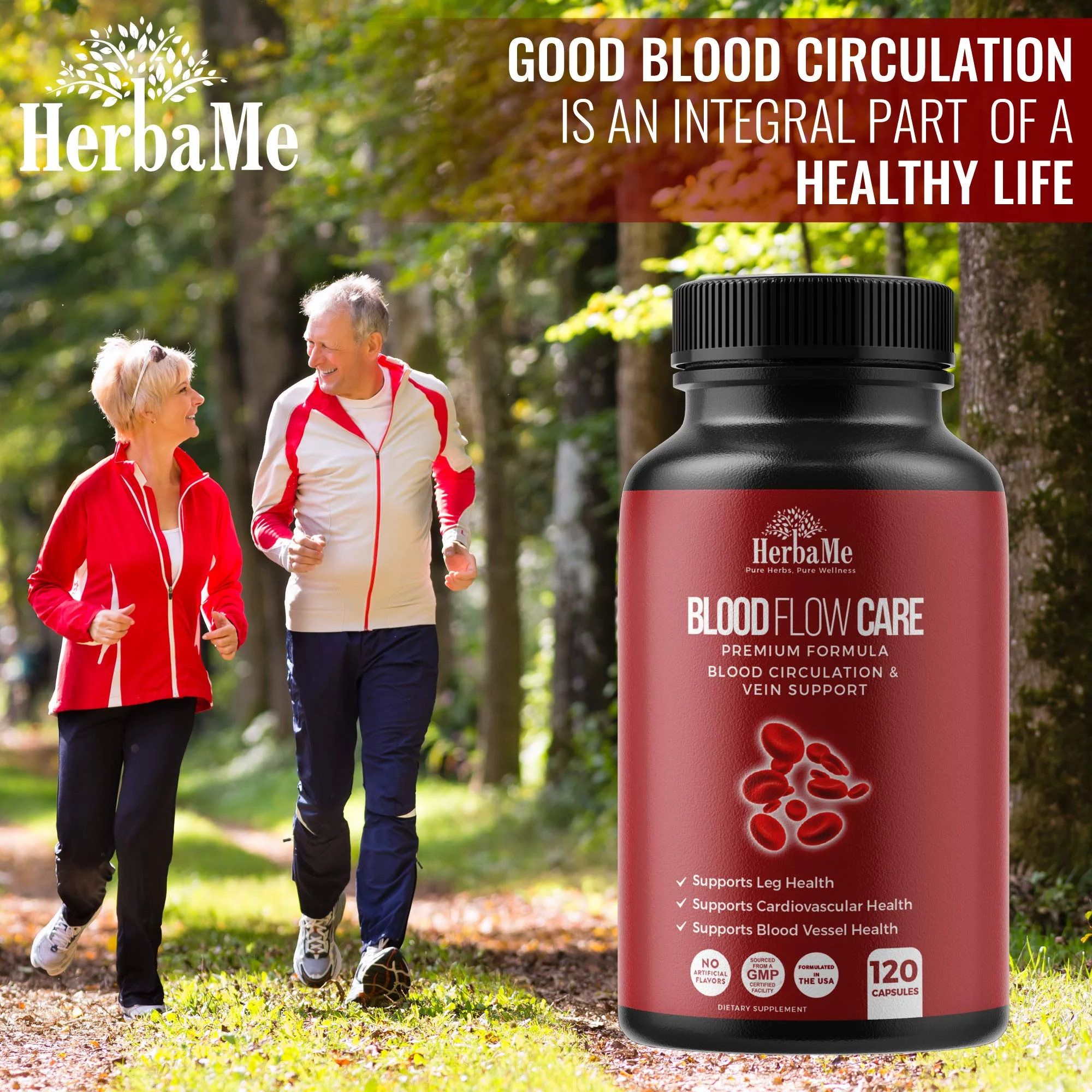 HerbaMe Blood Circulation Supplement – 120 Capsules for Vein & Heart Health - Image 6