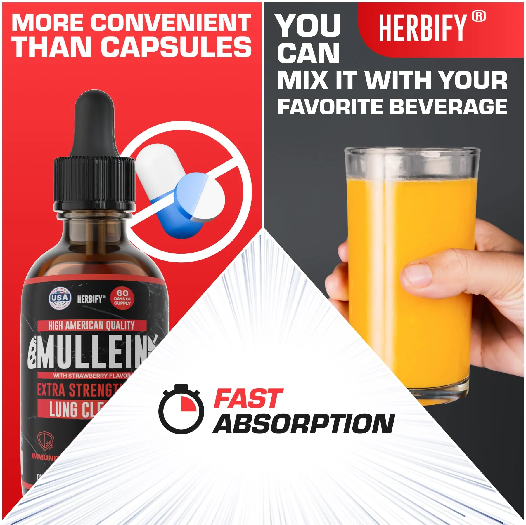 HERBIFY Mullein Drops - Lung Cleanse & Respiratory Support - Strawberry Flavor, 4 oz - Made in USA - Image 5