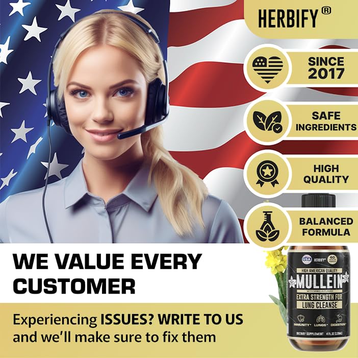 HERBIFY Mullein Drops – Lung Cleansing, Respiratory Support, Vanilla Flavor | Made in USA | 4 oz - Image 12