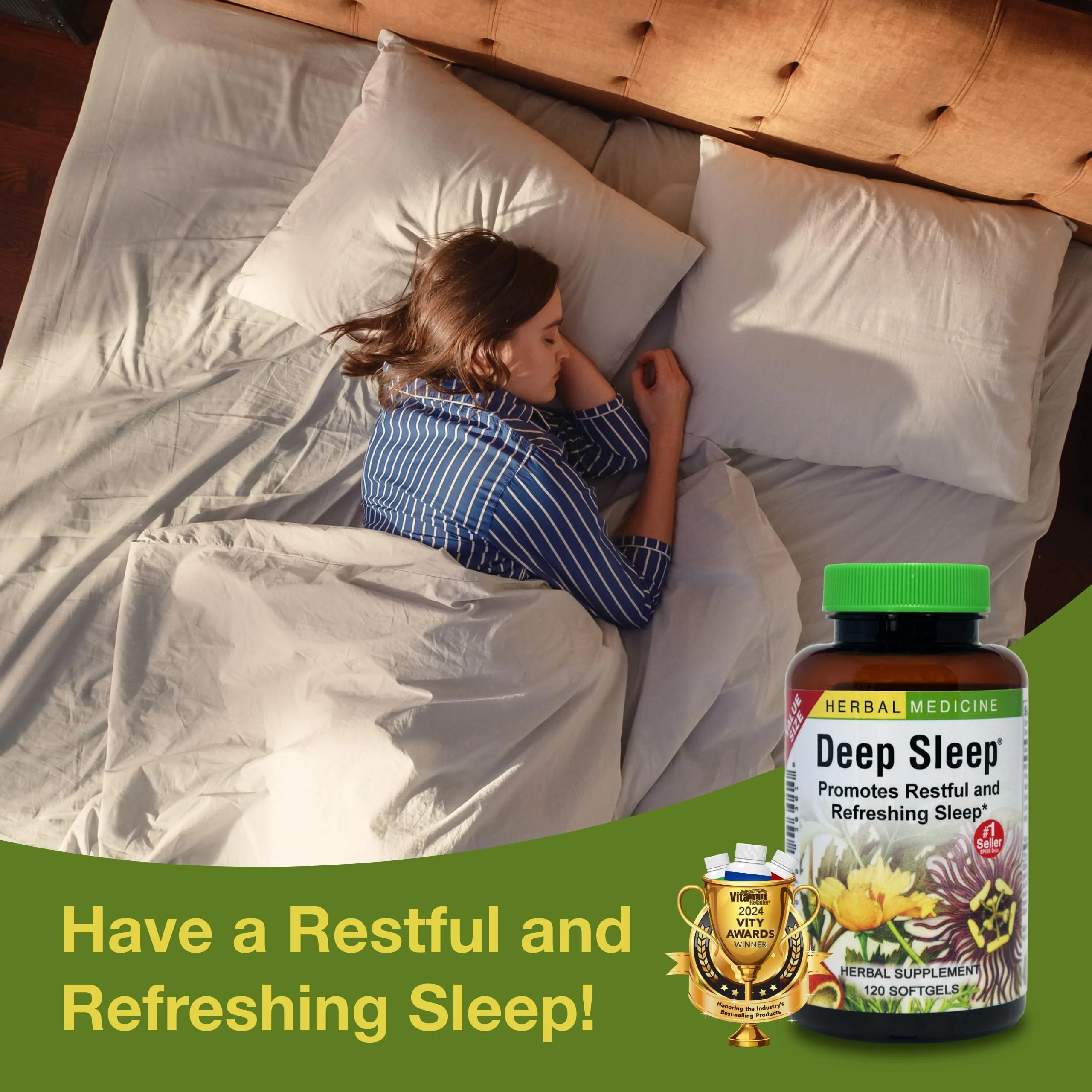 Herbs Etc. Deep Sleep Softgels – Herbal Sleep Support with Passionflower, Chamomile & Lemon Balm – 120 Softgels (2 Pack) - Image 2