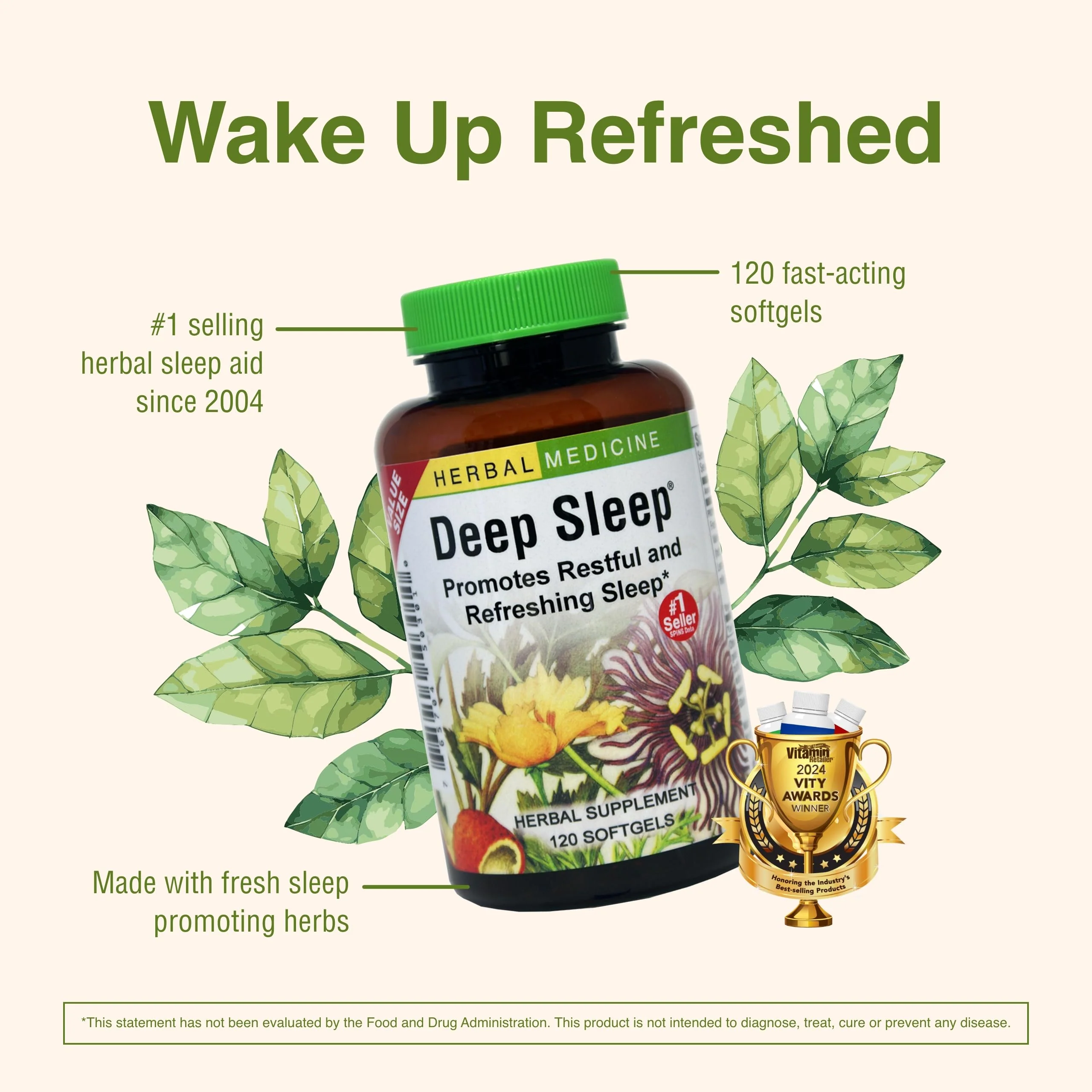 Herbs Etc. Deep Sleep Softgels – Herbal Sleep Support with Passionflower, Chamomile & Lemon Balm – 120 Softgels (2 Pack) - Image 4