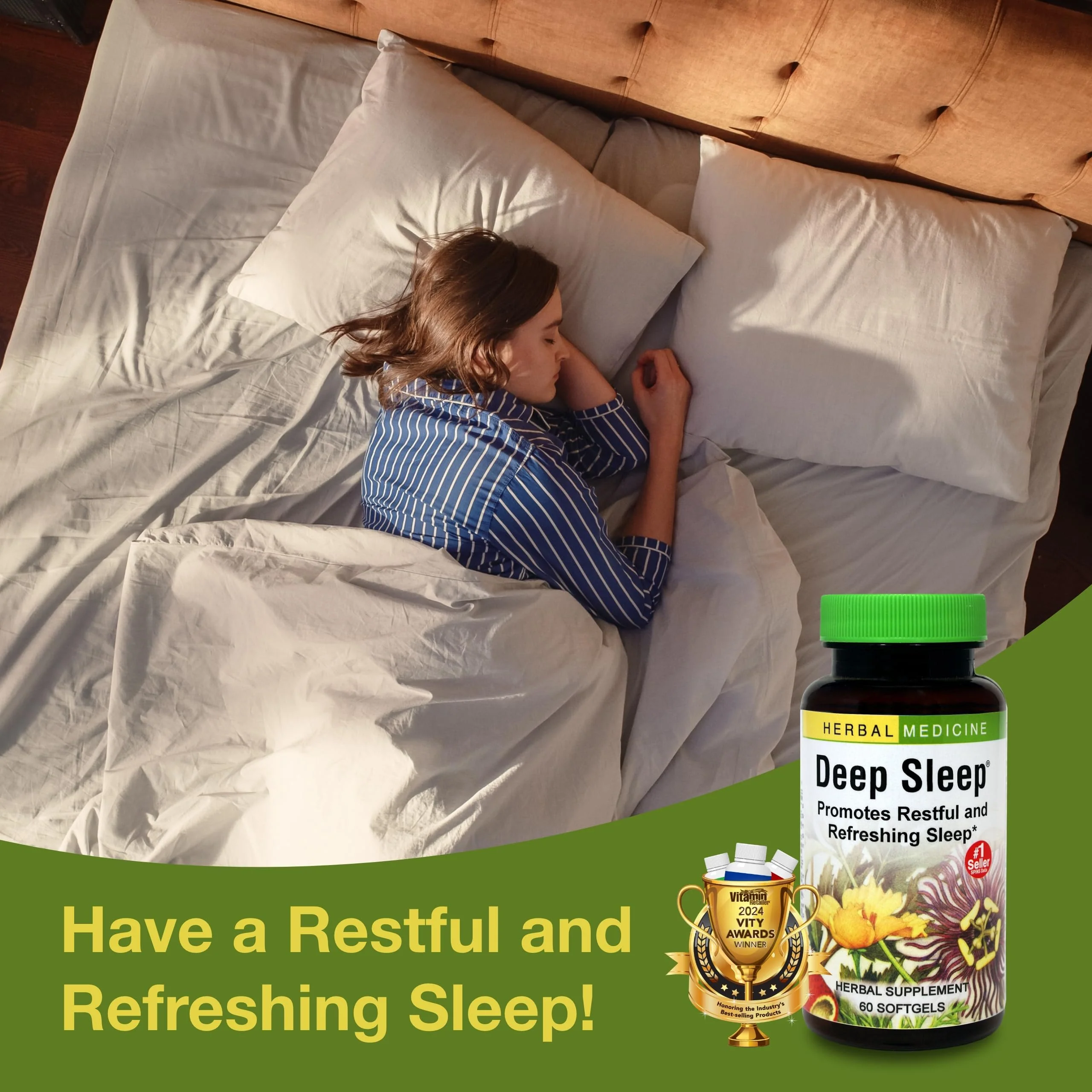 Herbs Etc. Deep Sleep Softgels – Herbal Sleep Support with Passionflower, Chamomile & Lemon Balm (60 Softgels) - Image 4
