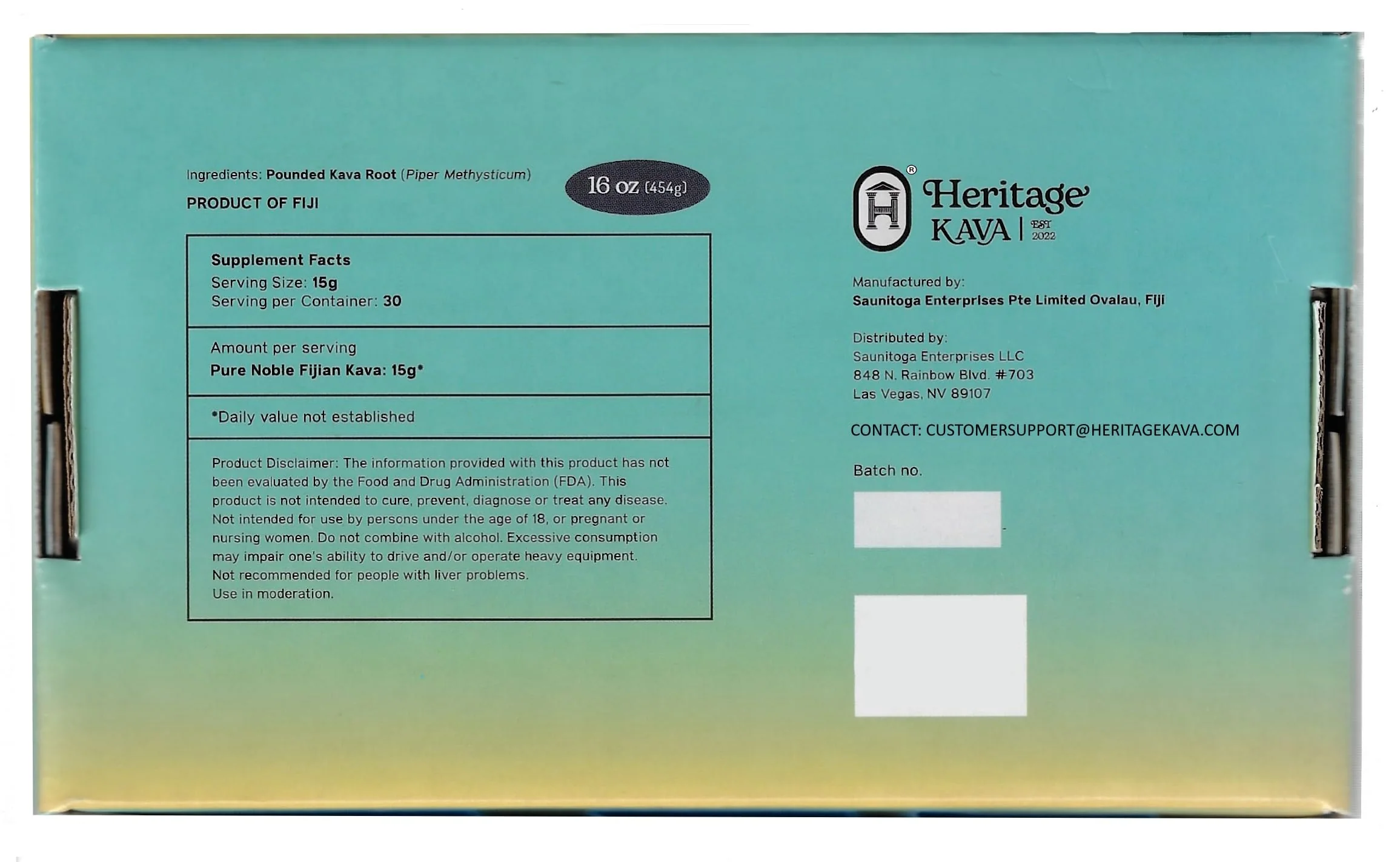 Heritage Kava Premium Fiji Noble Kava Root Powder 16 oz (1 lb) - Image 3