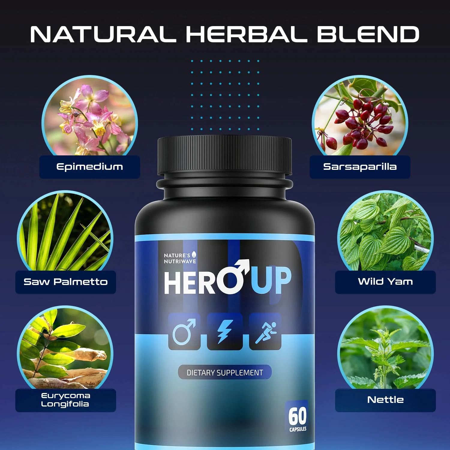 HeroUP by Nature’s NutriWave – Plant-Based Wellness, Non-GMO, Stimulant-Free | USA-Made 60 Capsules - Image 4