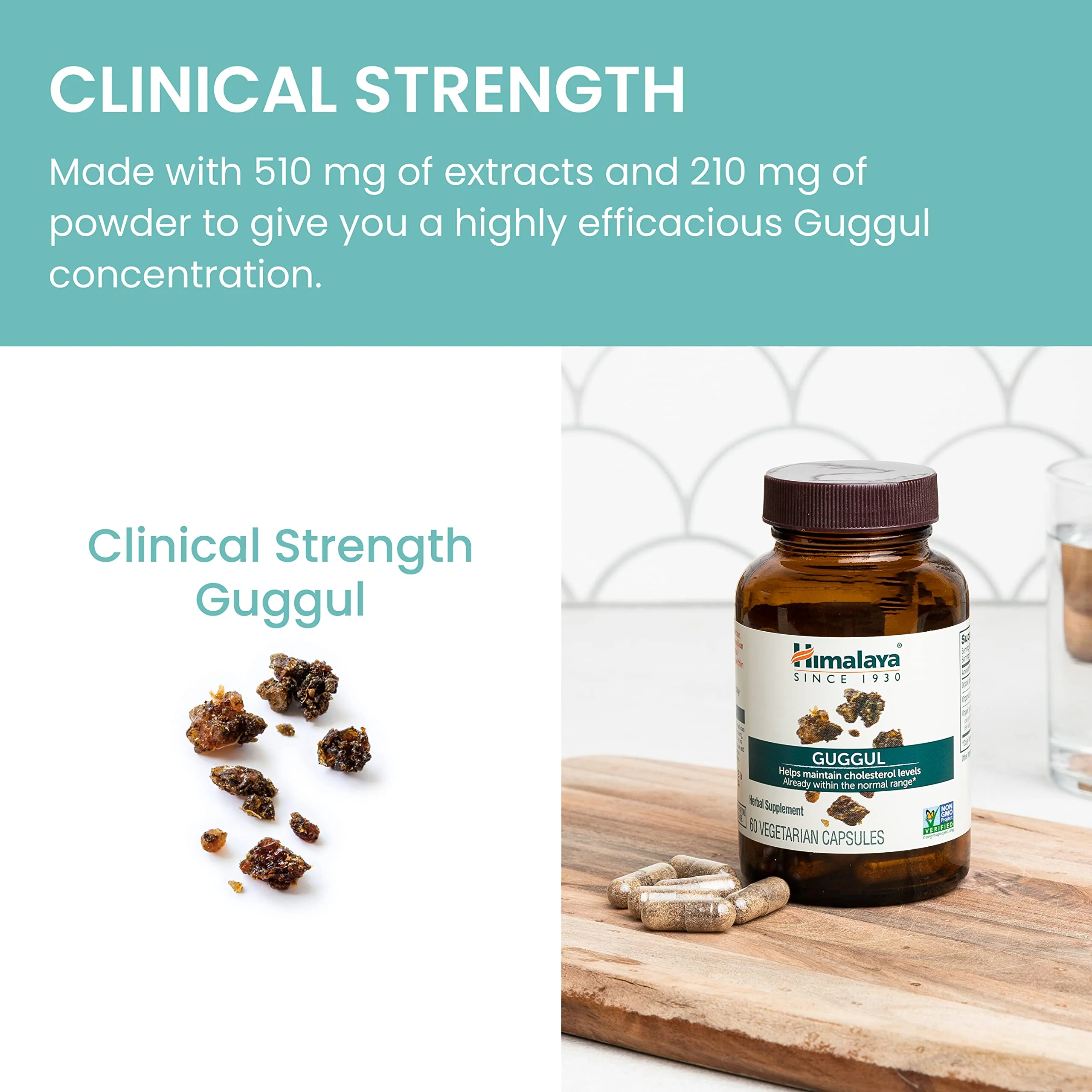 Himalaya Guggul - Cholesterol Support (LDL, HDL & Triglycerides) 750 mg, 60 Vegetarian Capsules, 1 Month Supply, 2 Pack - Image 5