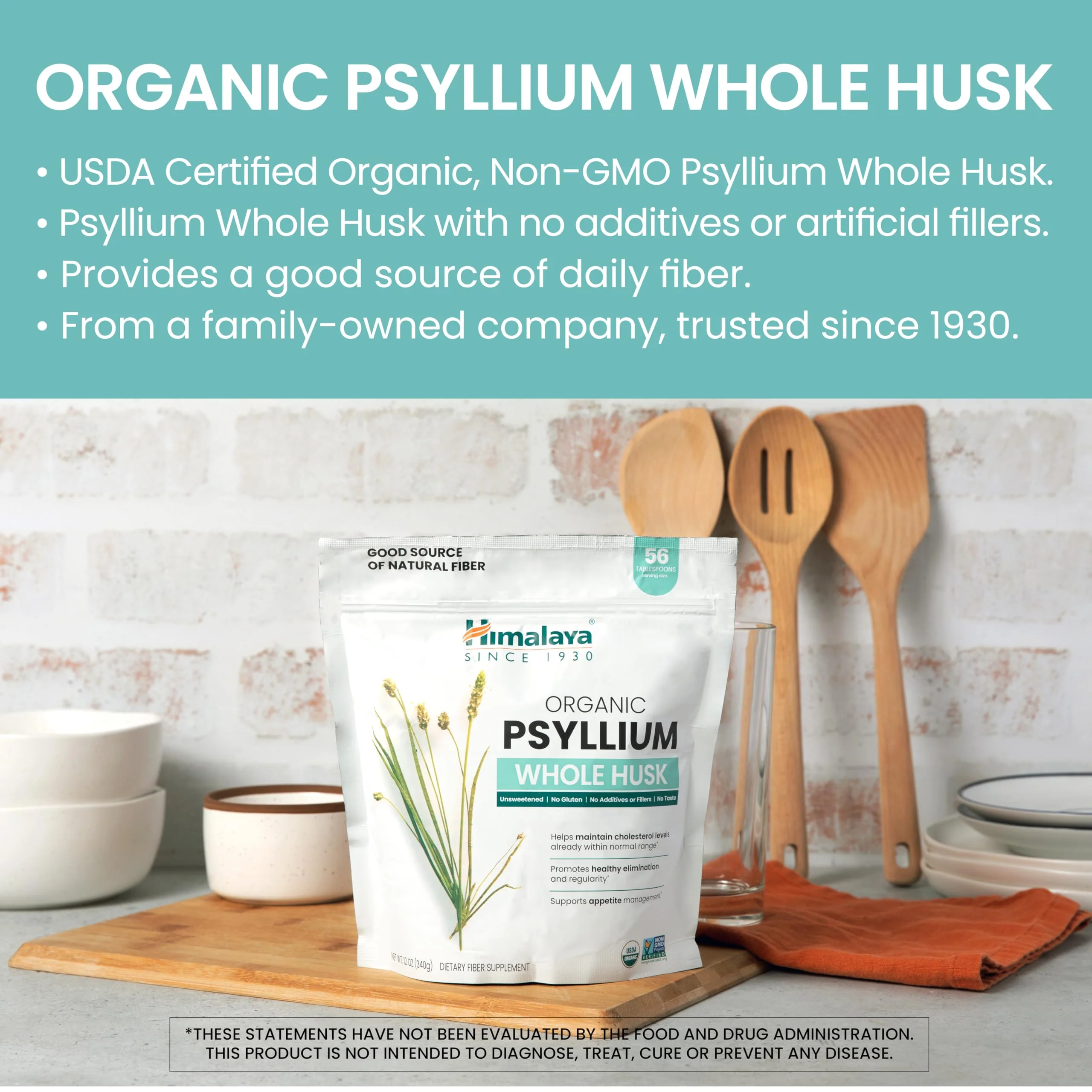Himalaya Organic Psyllium Whole Husk – 2-Pack, 56 Tbsp, Unflavored, USDA Organic, Non-GMO Fiber Supplement - Image 11