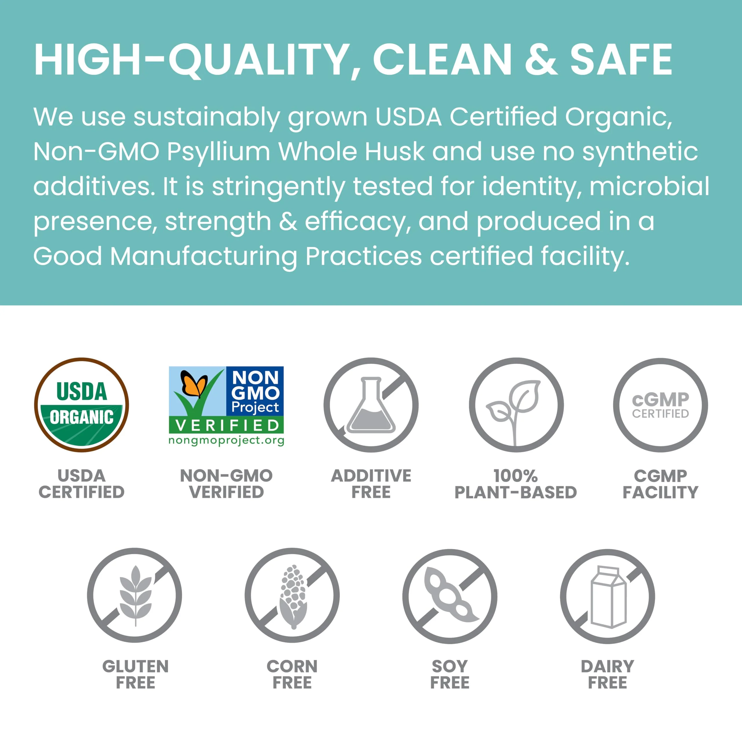 Himalaya Organic Psyllium Whole Husk – 2-Pack, 56 Tbsp, Unflavored, USDA Organic, Non-GMO Fiber Supplement - Image 5