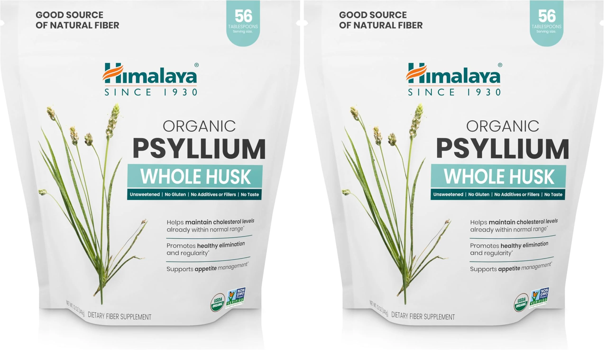 Himalaya Organic Psyllium Whole Husk – 2-Pack, 56 Tbsp, Unflavored, USDA Organic, Non-GMO Fiber Supplement - Image 9