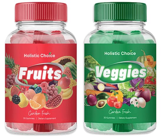 Holistic Choice Fruits & Veggies Gummies - Dual Pack Vitamin Gummies for Adults & Kids | Made in USA - Image 2