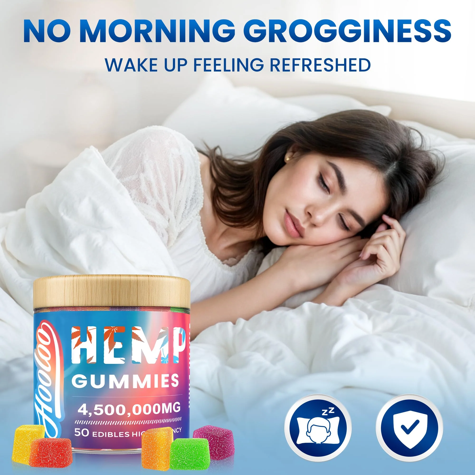 HOOLOO Hemp Gummies for Deep Bedtime Support – 2 Packs, 6 Fruity Flavors, Made in USA - Image 6