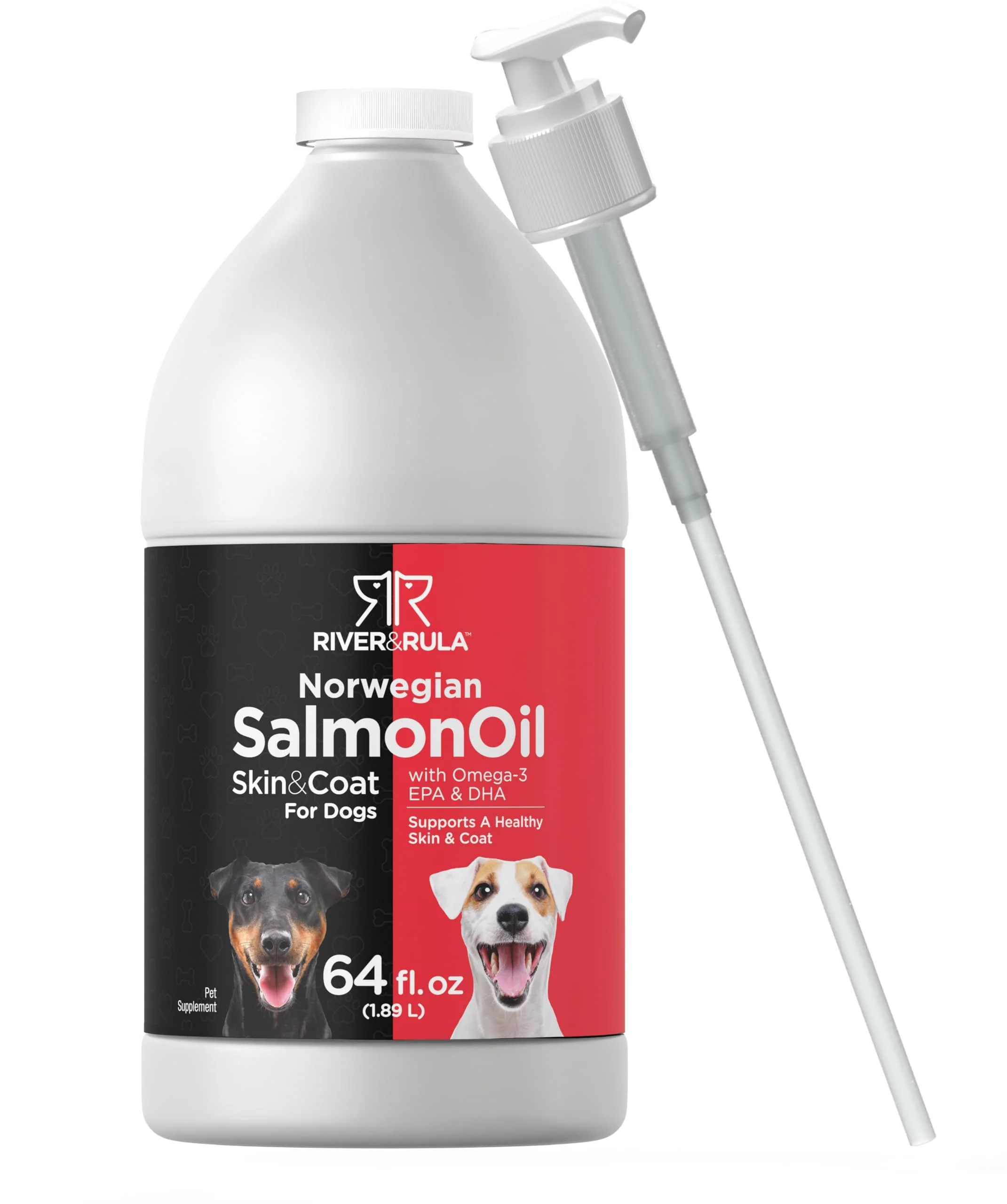 Horbaach Norwegian Salmon Oil for Dogs (64oz) - Supports Healthy Skin & Coat - Omega-3 EPA & DHA - Non-GMO, Gluten Free