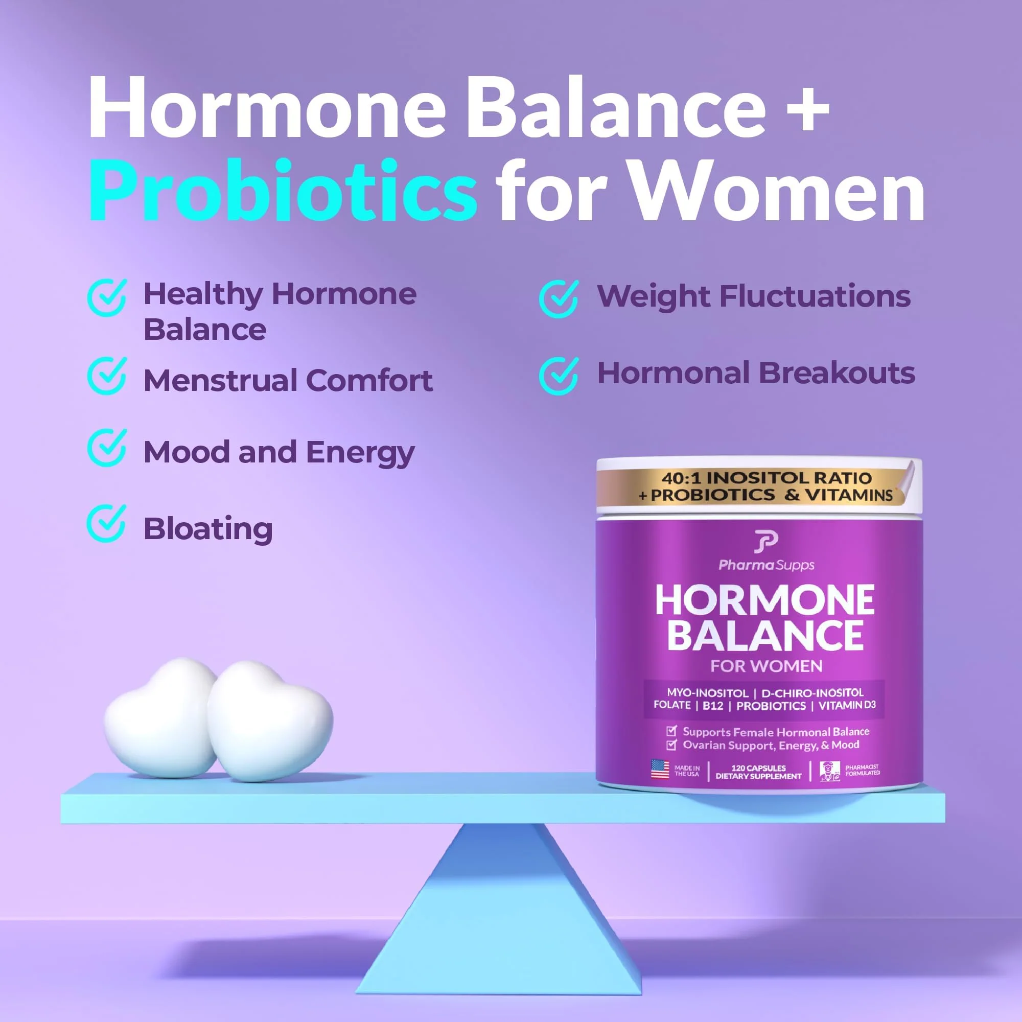 Hormone Balance for Women - PCOS & Menstrual Cycle Support | Myo-Inositol 40:1 Ratio - Image 2