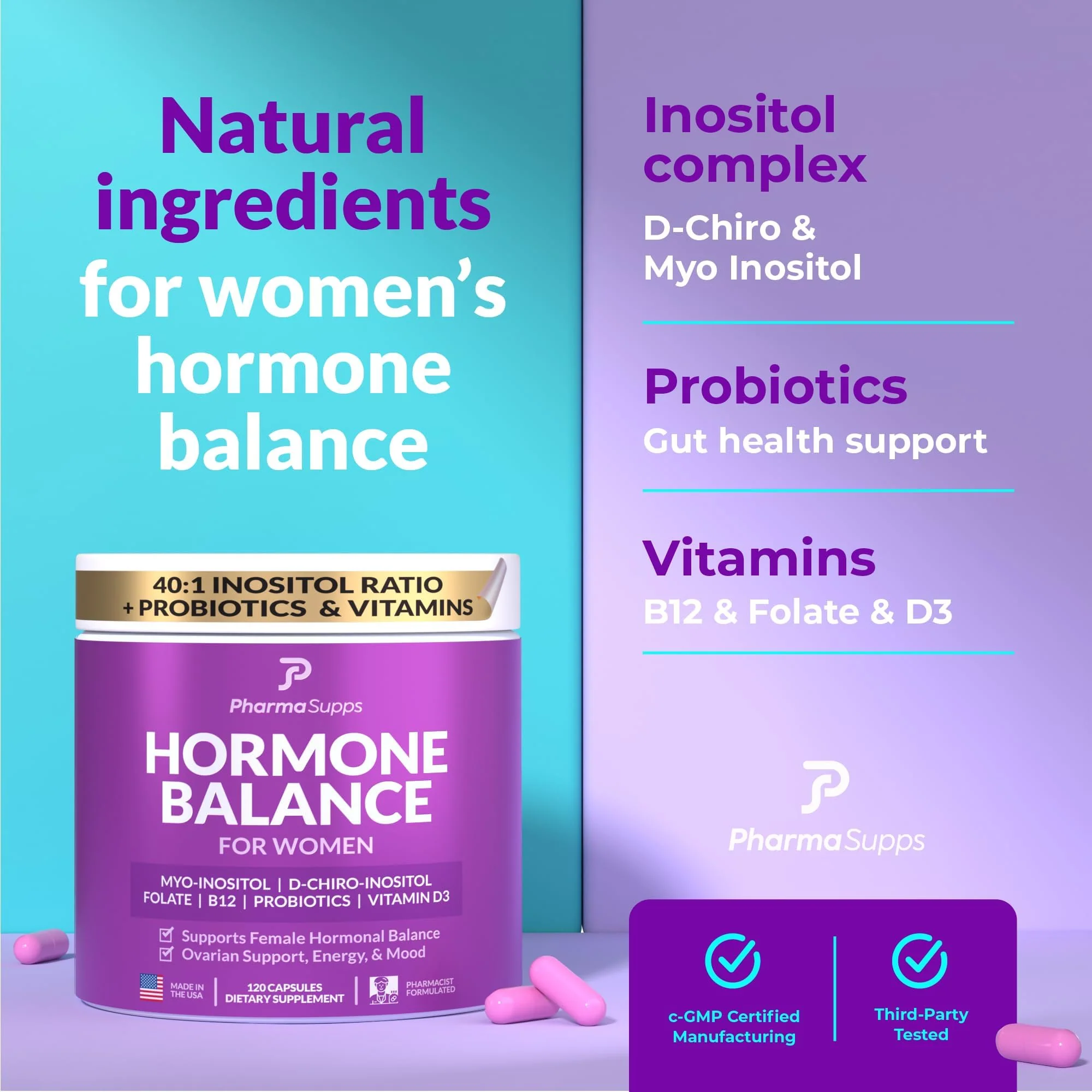 Hormone Balance for Women - PCOS & Menstrual Cycle Support | Myo-Inositol 40:1 Ratio - Image 3