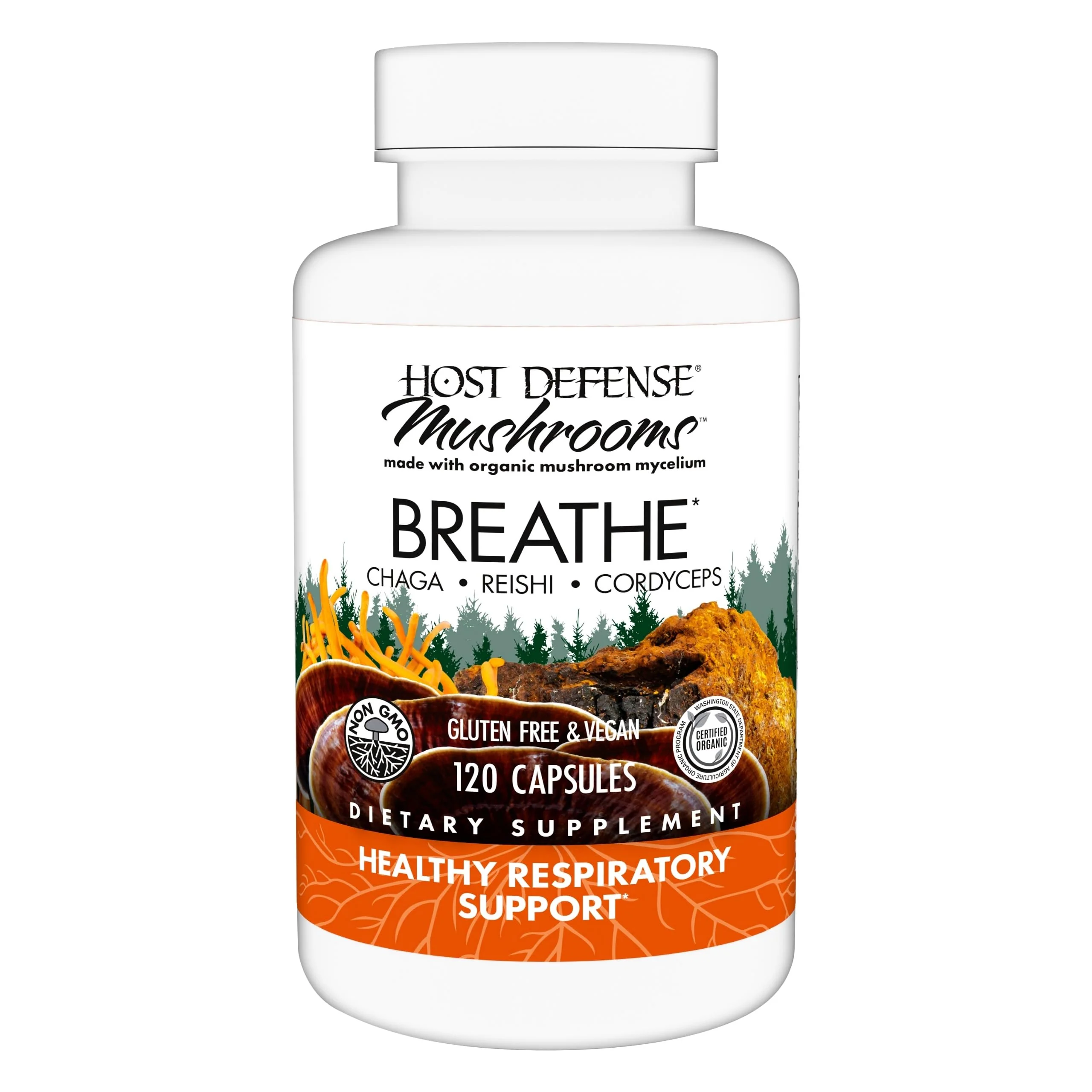 Host Defense Breathe Capsules – Immune & Respiratory Support Mushroom Supplement with Chaga, Reishi & Cordyceps – 120 Capsules - Image 8