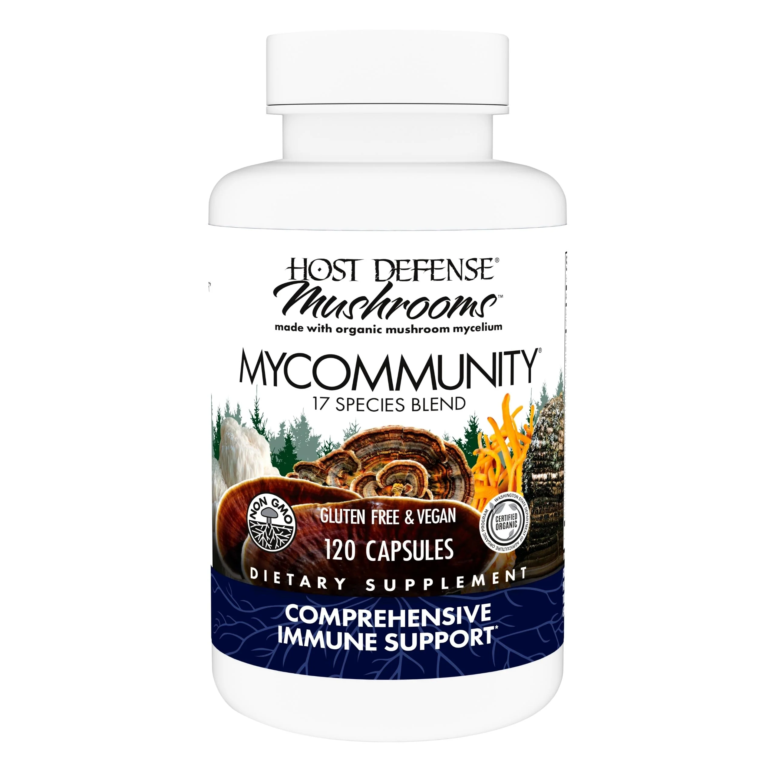 Host Defense MyCommunity Capsules – 17-Species Mushroom Blend for Immune Support (120 Vegan Capsules) - Image 10