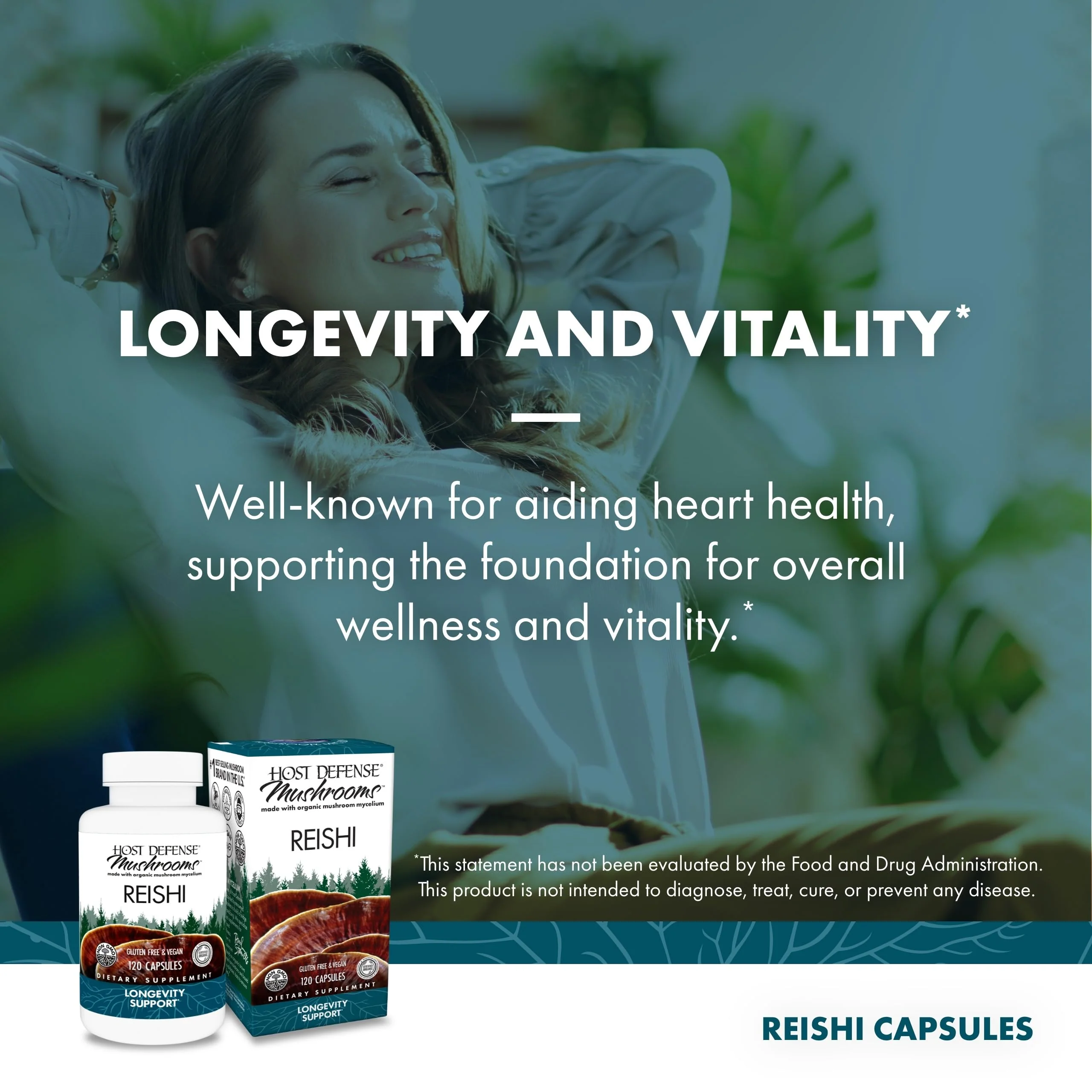 Host Defense Reishi Capsules | Immune & Heart Health Support, Energy & Vitality – 120 Capsules - Image 12