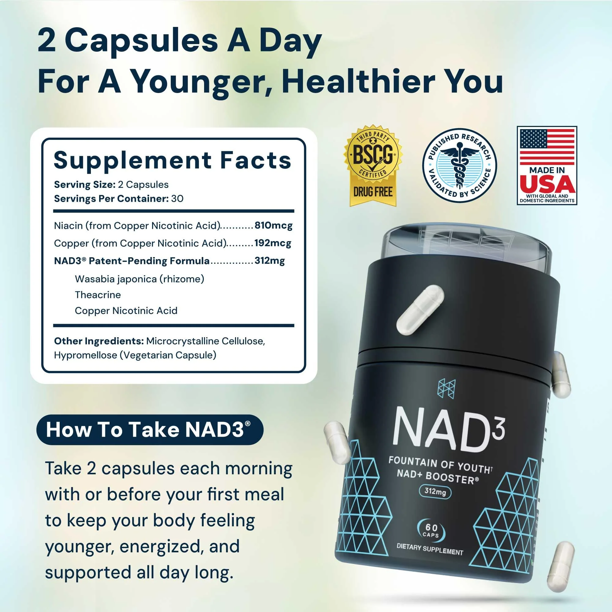 HPN NAD3 – Clinical NAD+ Booster for Cellular Health, Natural Energy & Healthy Aging - Image 10