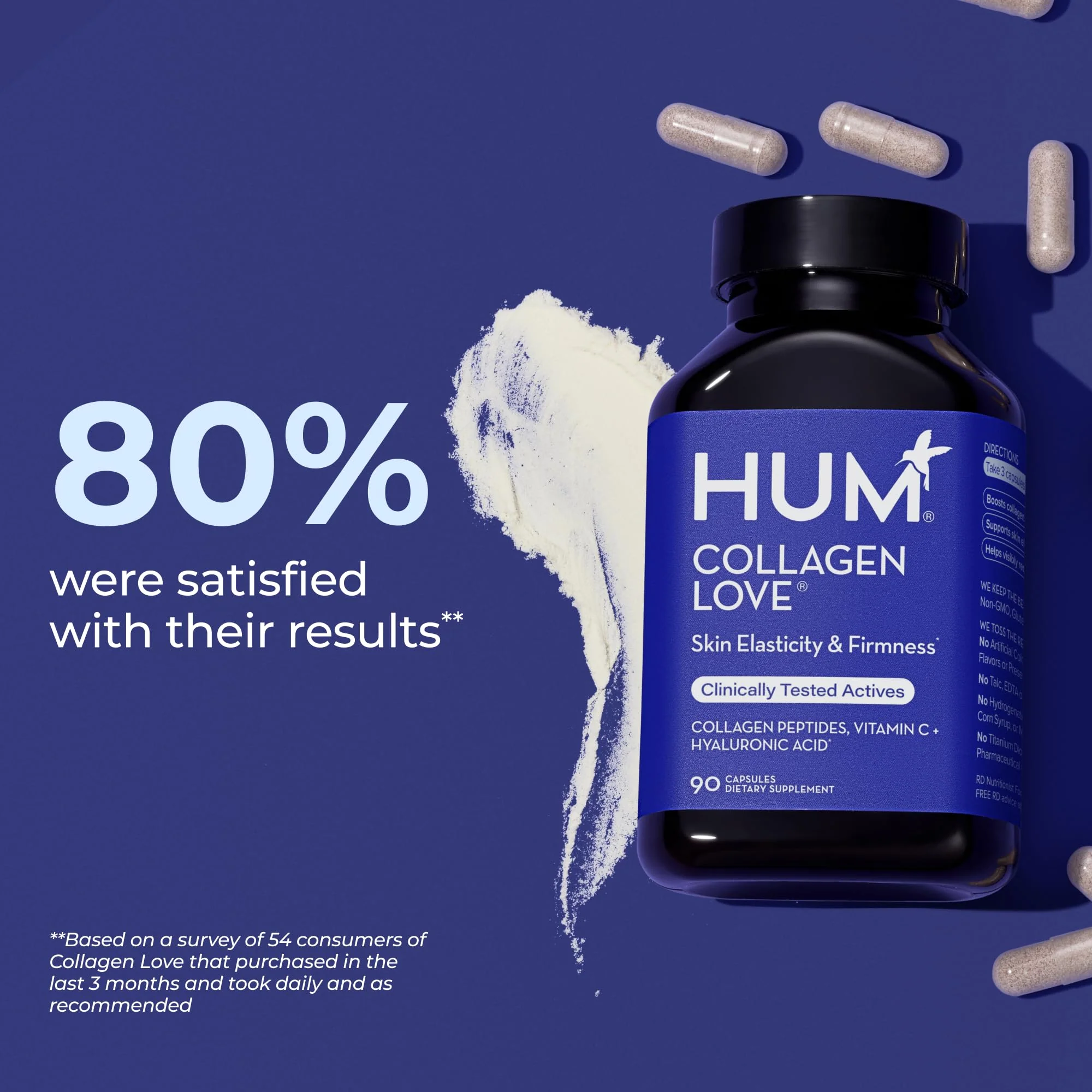 HUM Collagen Love Skin — Collagen Peptides with Hyaluronic Acid & Vitamin C, 90 Capsules - Image 13