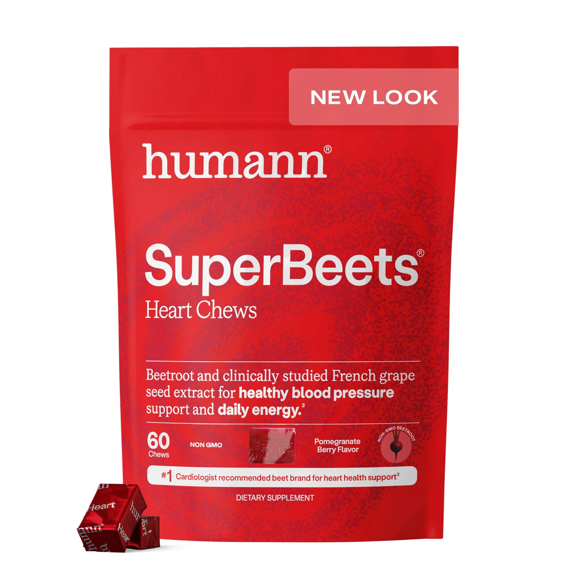 Humann SuperBeets Heart Chews – Nitric Oxide & Blood Pressure Support, Pomegranate Berry Flavor, 60 Count - Image 10