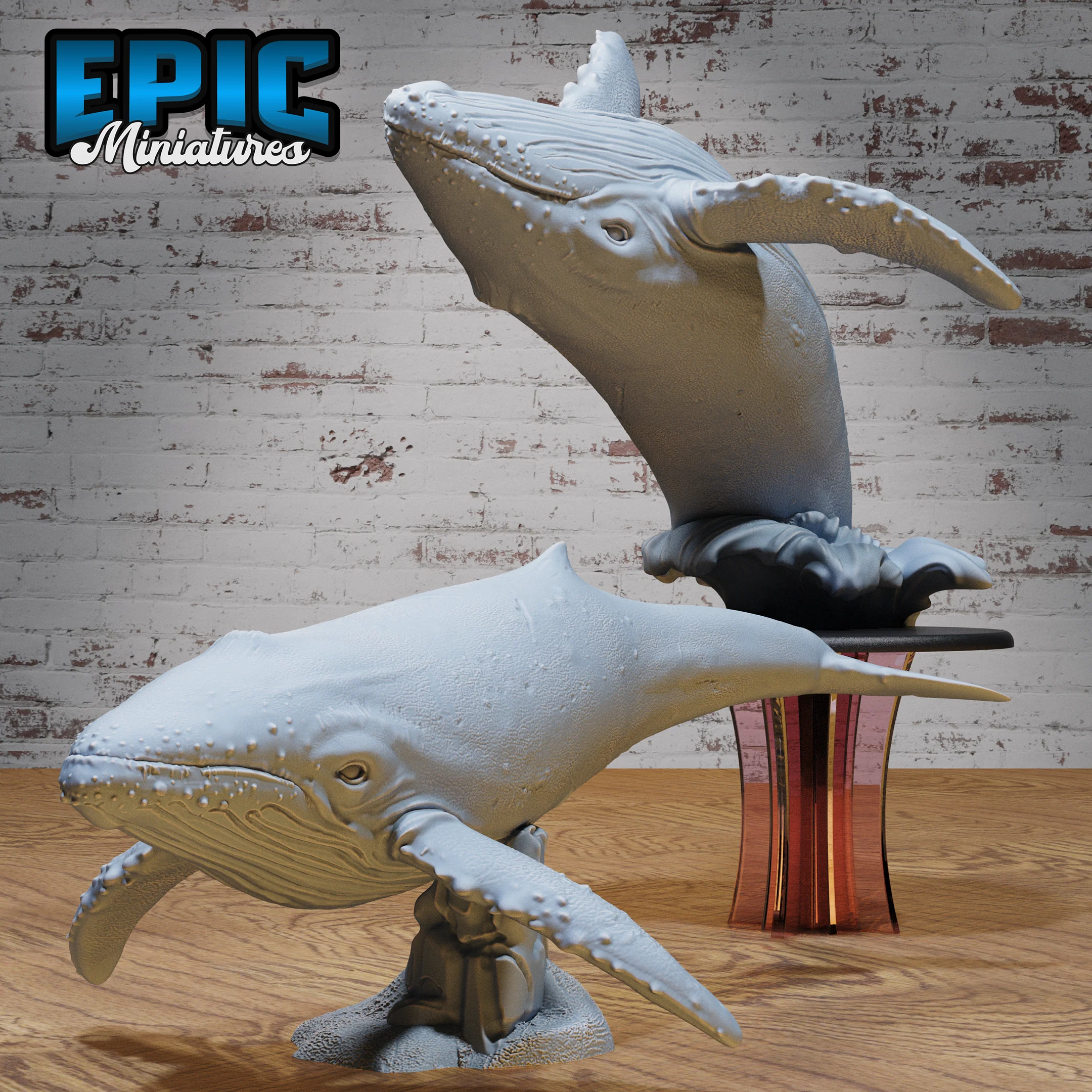 Humpback Whale #4826-#4827 by Epic Miniatures - Mysterious Ocean | DnD Tabletop Miniatures (28mm Scale)