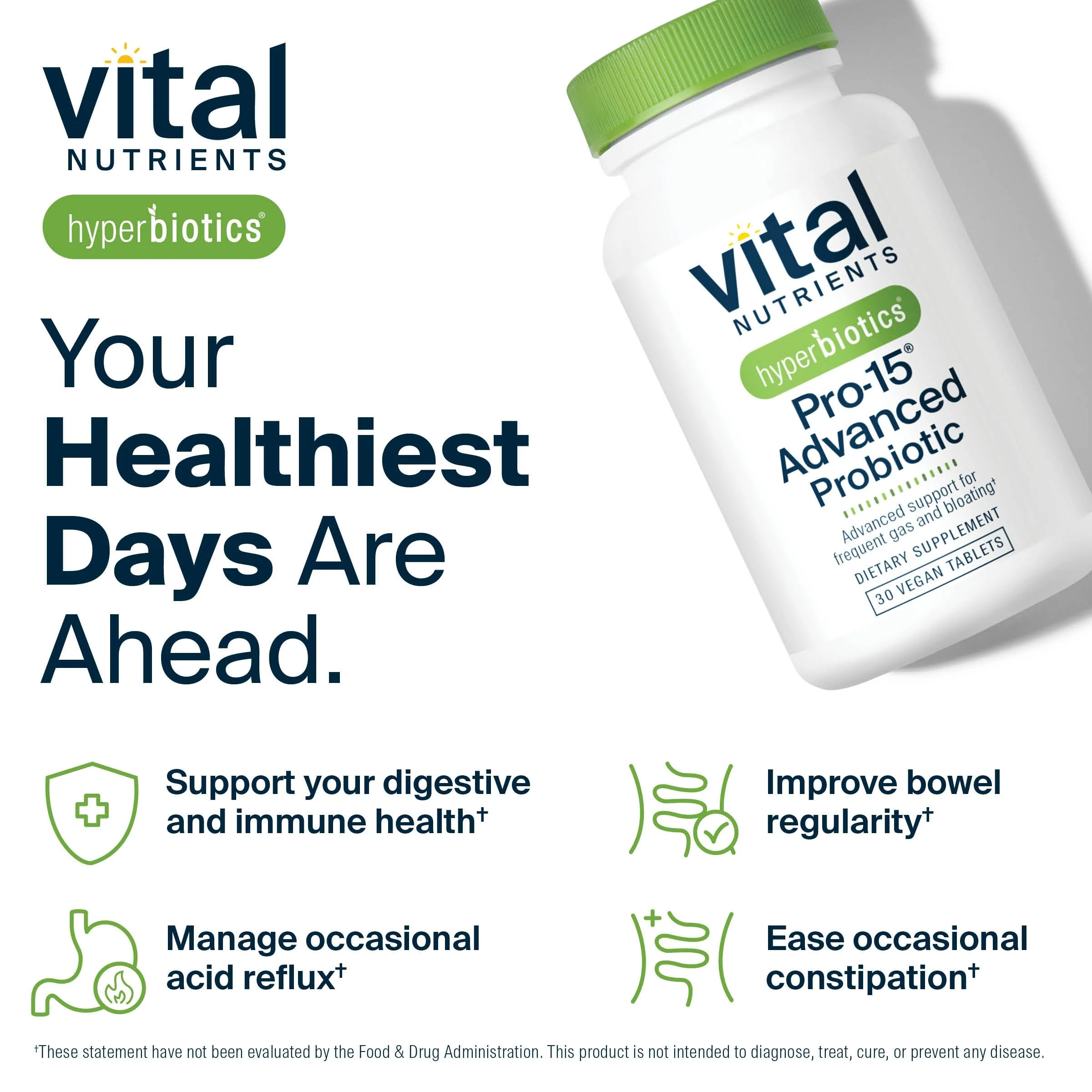 Hyperbiotics Vital Nutrients Pro-15 Probiotics – 15 Strains + Kiwifruit | 30 Vegan Tablets - Image 7