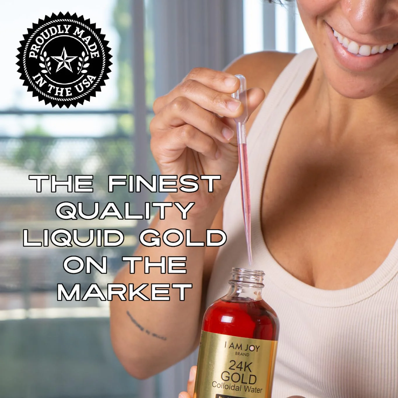I Am Joy: Liquid Colloidal Gold 24k – 99.99% Pure, 100ppm, 8oz Fragrance-Free Bottle - Image 4