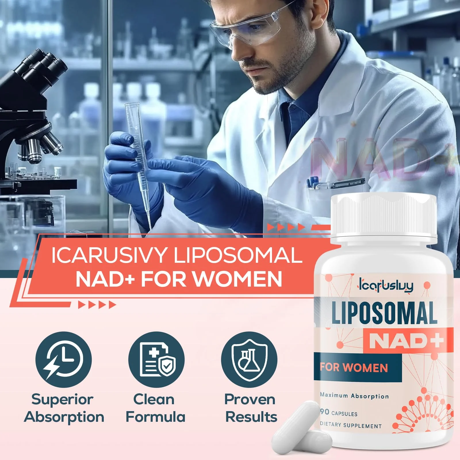 IcarusIvy 2000MG NAD+ for Women – Liposomal NAD+ with Ashwagandha, Ginkgo, Berberine & Black Cohosh – 540 Capsules - Image 9