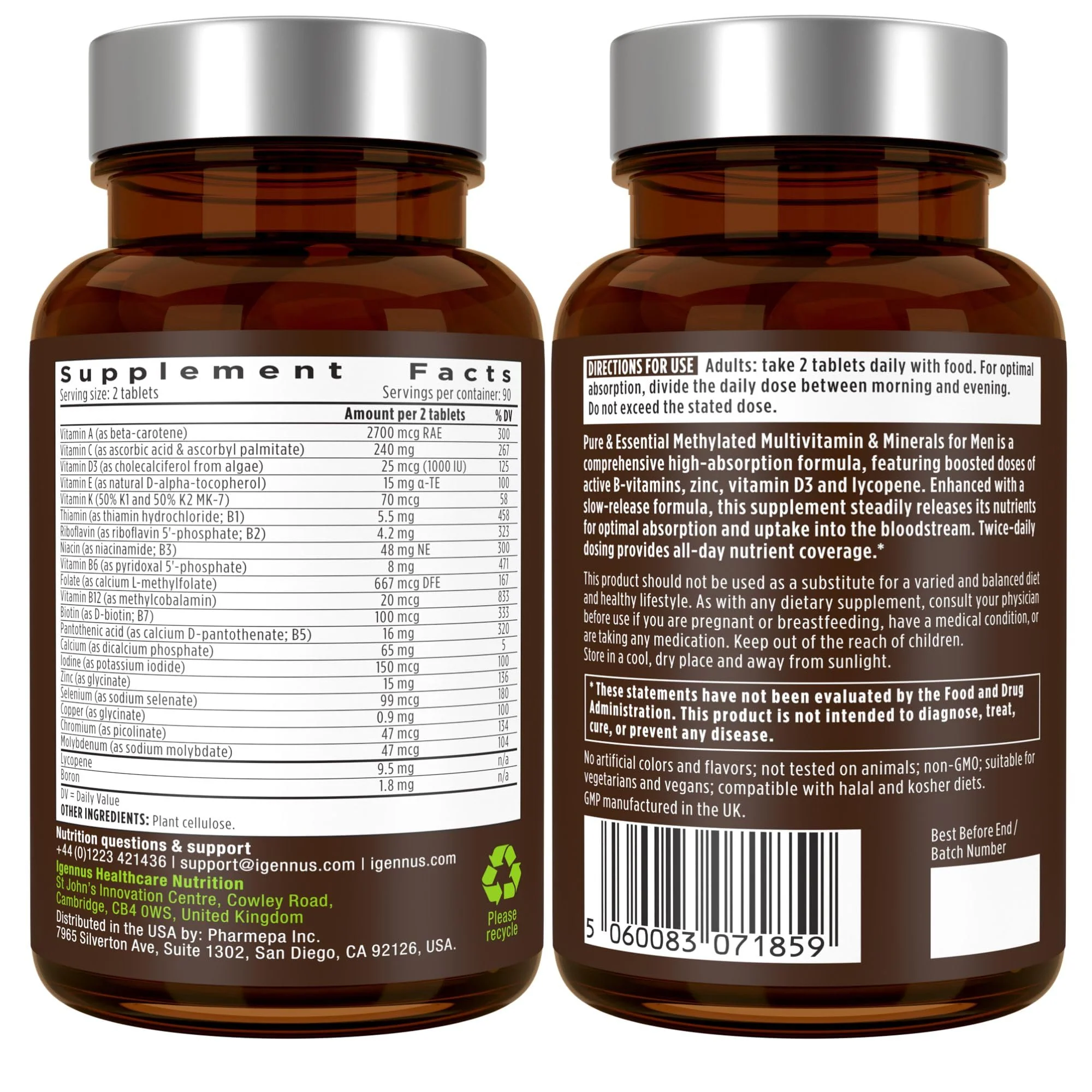 Igennus Methylated Men's Multivitamin – 22 Actives, All-Day Support, Non-GMO & Halal - Image 18
