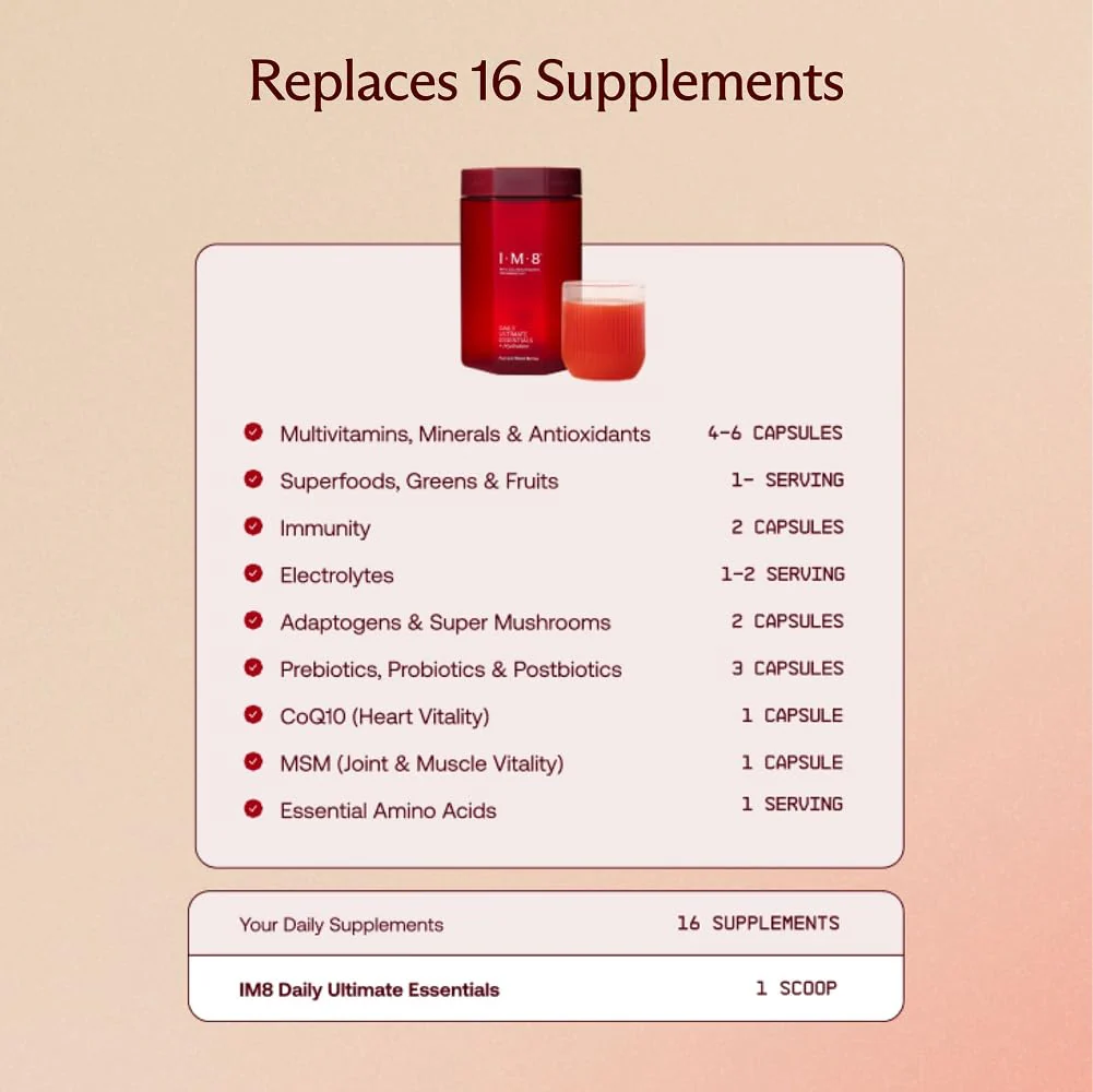 IM8 Daily Ultimate Essentials All-in-One Multivitamin – 30 Servings Starter Kit with Scoop & Tumbler Included - Image 16