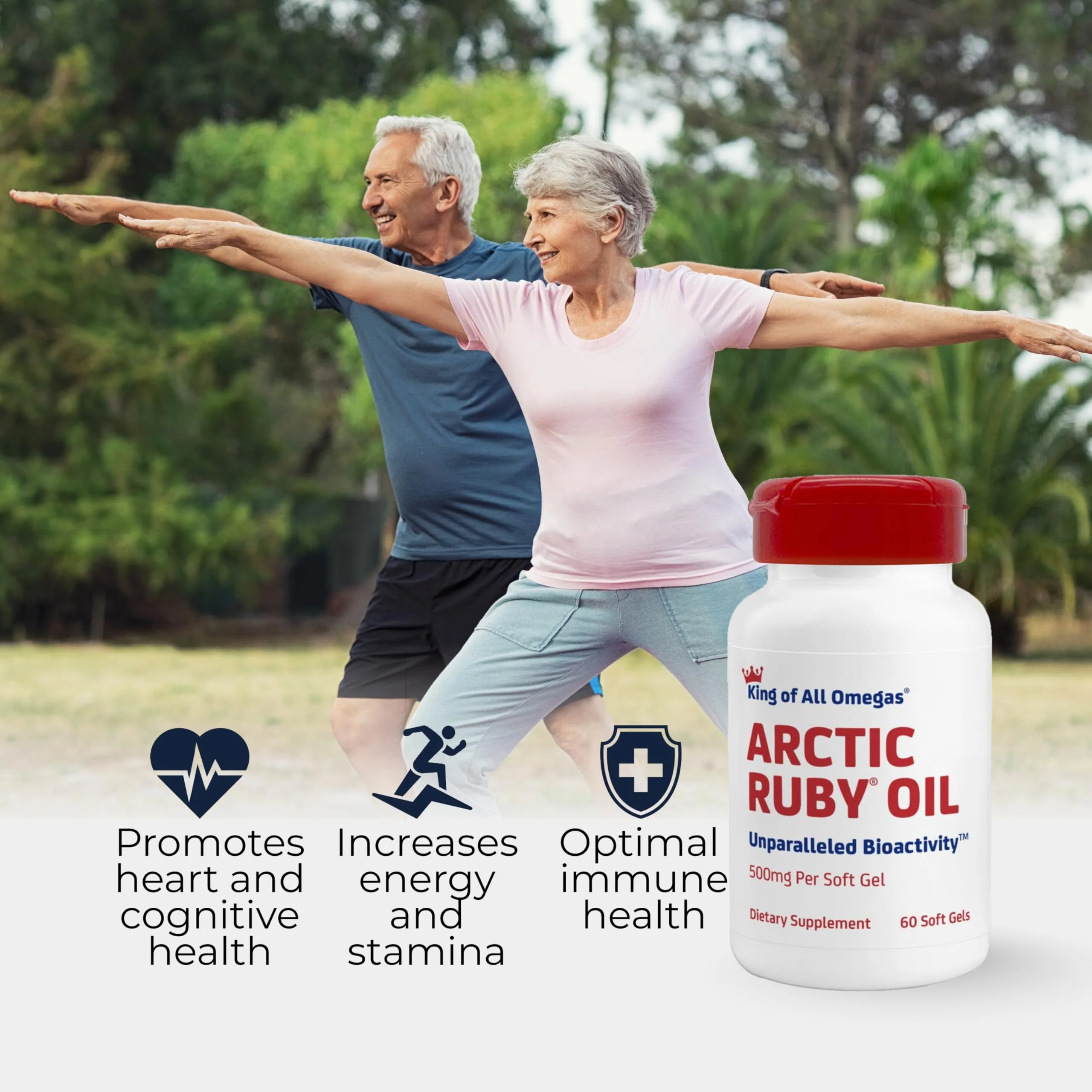 Immunocorp Arctic Ruby Oil 1000mg – Omega-3 with Astaxanthin (60 Softgels) - Image 2