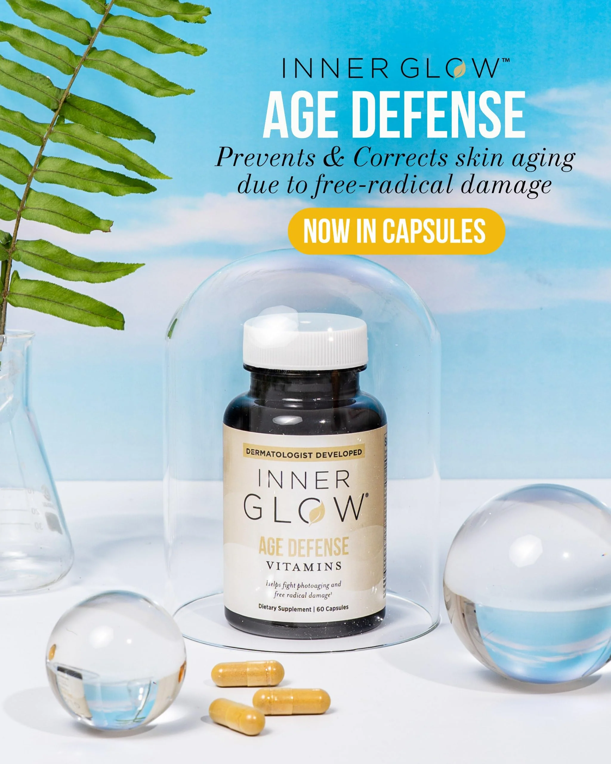 Inner Glow Age Defense Vitamins – Dermatologist & Plastic Surgeon Developed Antioxidant Formula for Photoaging and Melasma – Vegan, Gluten-Free – 60 Capsules - Image 18